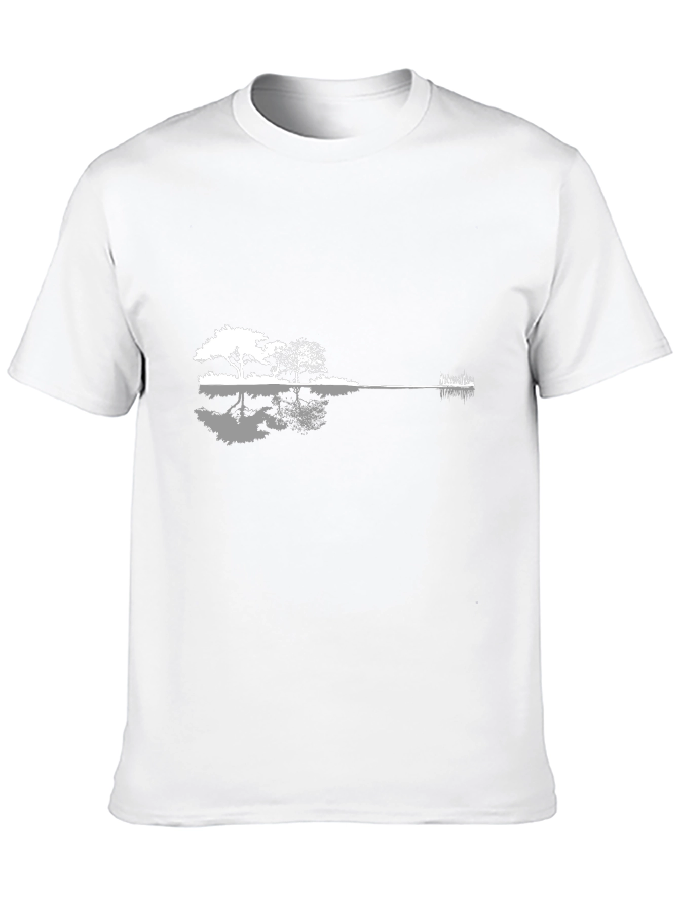 Black Guitar Landscape Graphic T-Shirt - Black Cotton Blend view 10