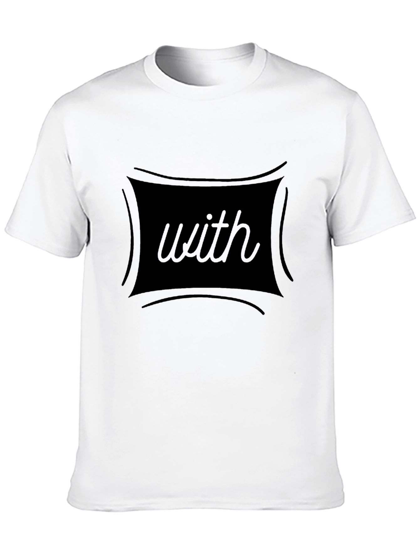 Black Men's Black T-Shirt with "with" Graphic view 10