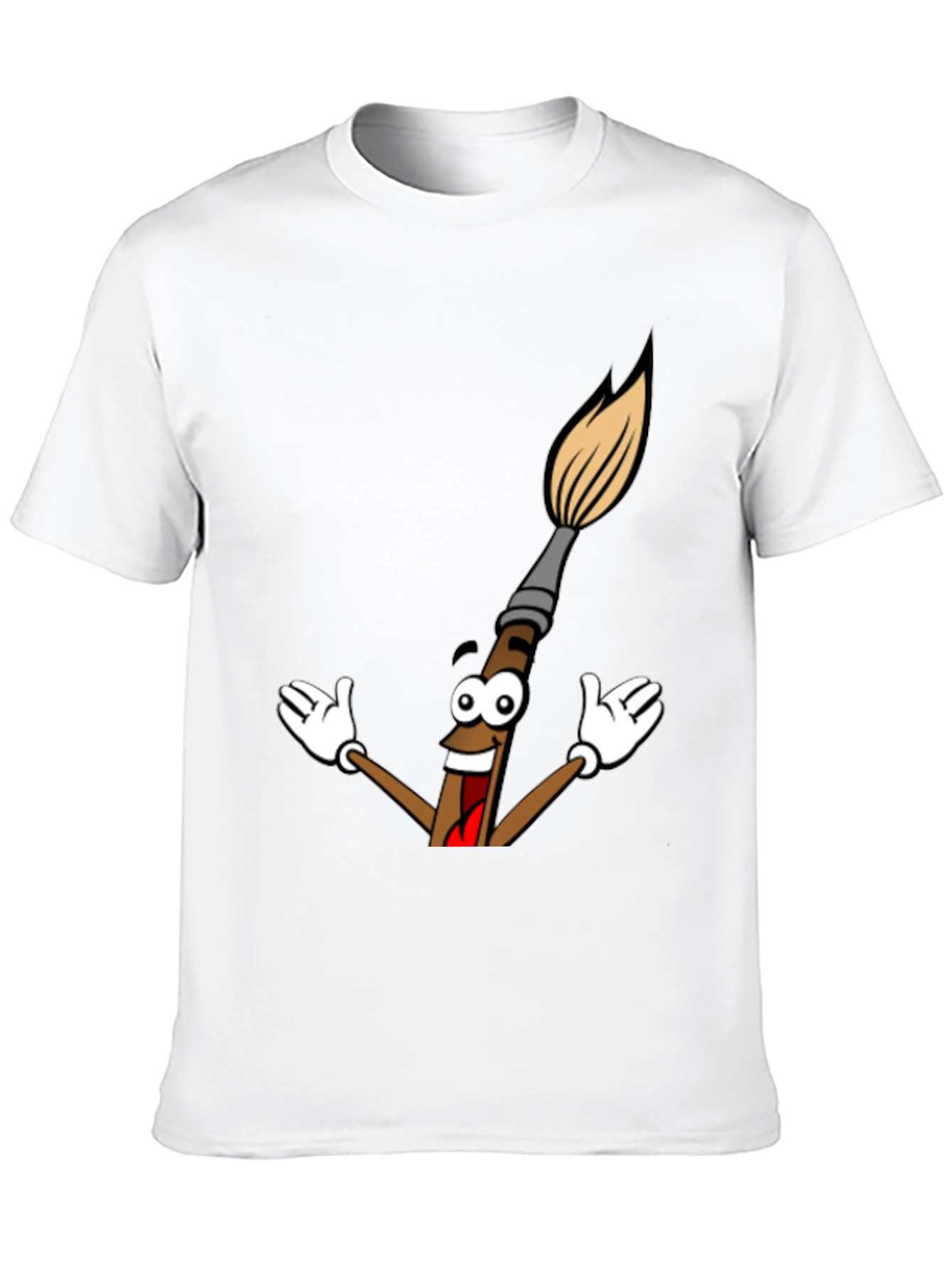 Black Cartoon Paintbrush Graphic Tee - Black view 10