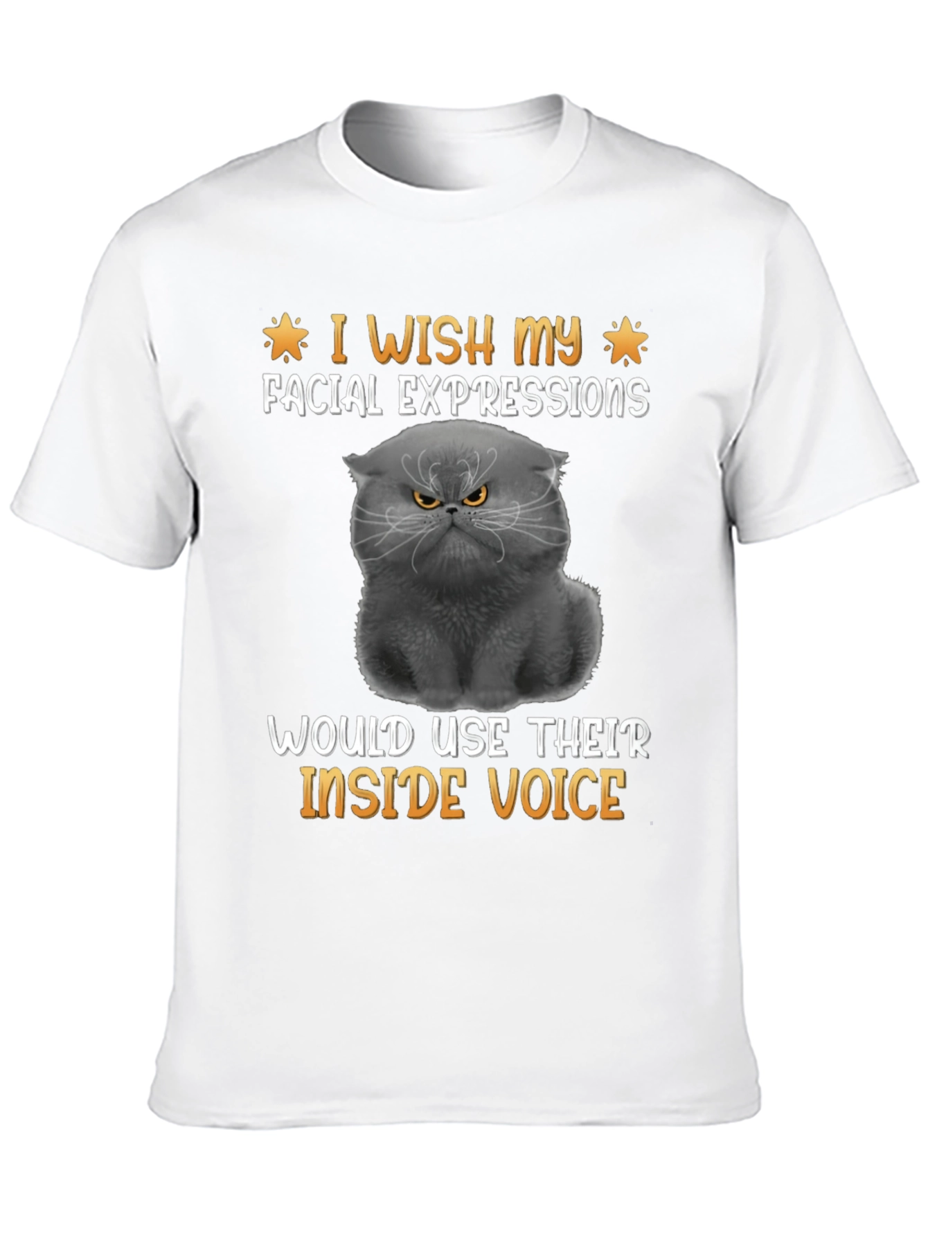 Black Funny Cat T-Shirt: I Wish My Facial Expressions Used Their Inside Voice view 10