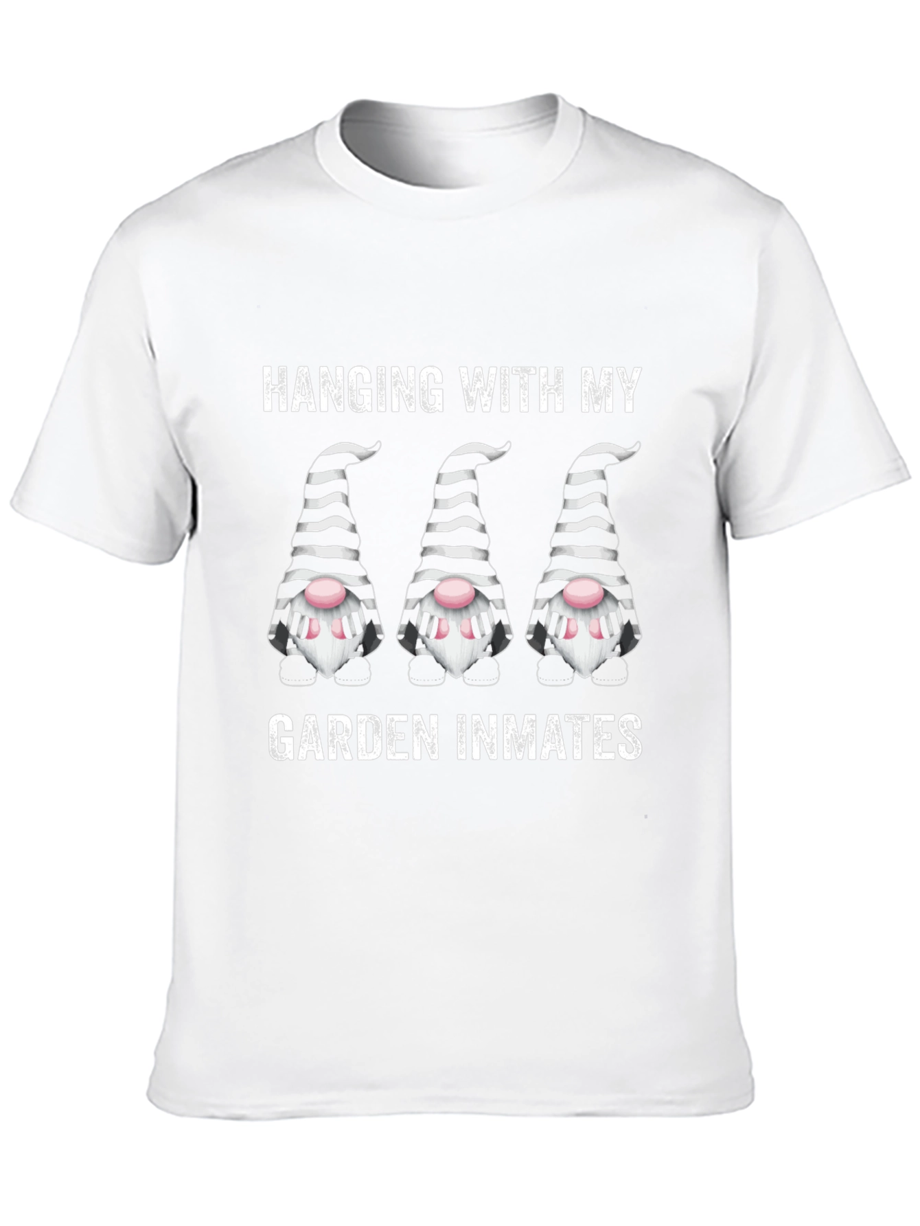 Black Funny Garden Gnome T-Shirt: Hanging With My Garden Inmates view 10