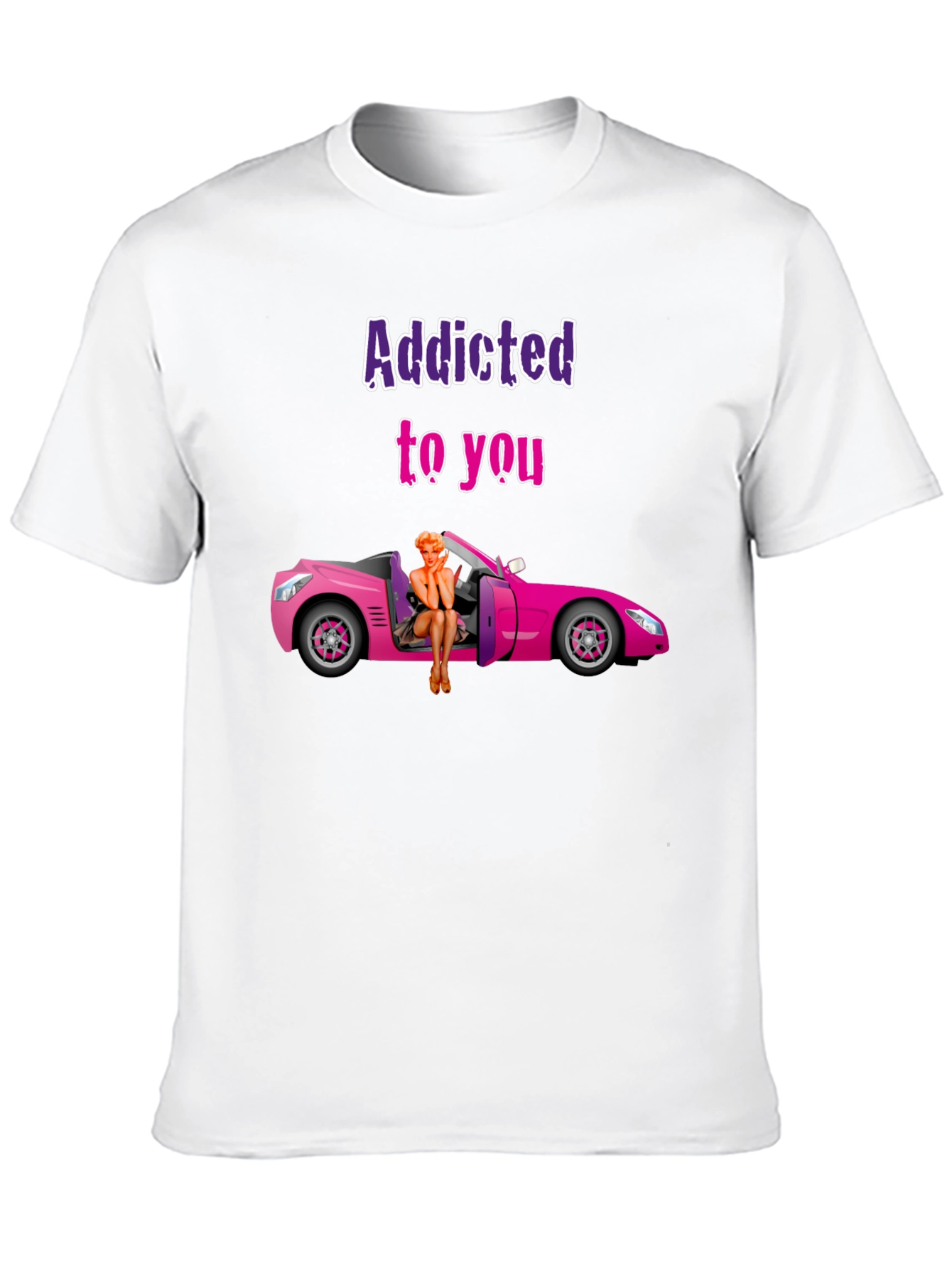 Black Addicted to You Graphic T-Shirt - Novelty Tee view 10