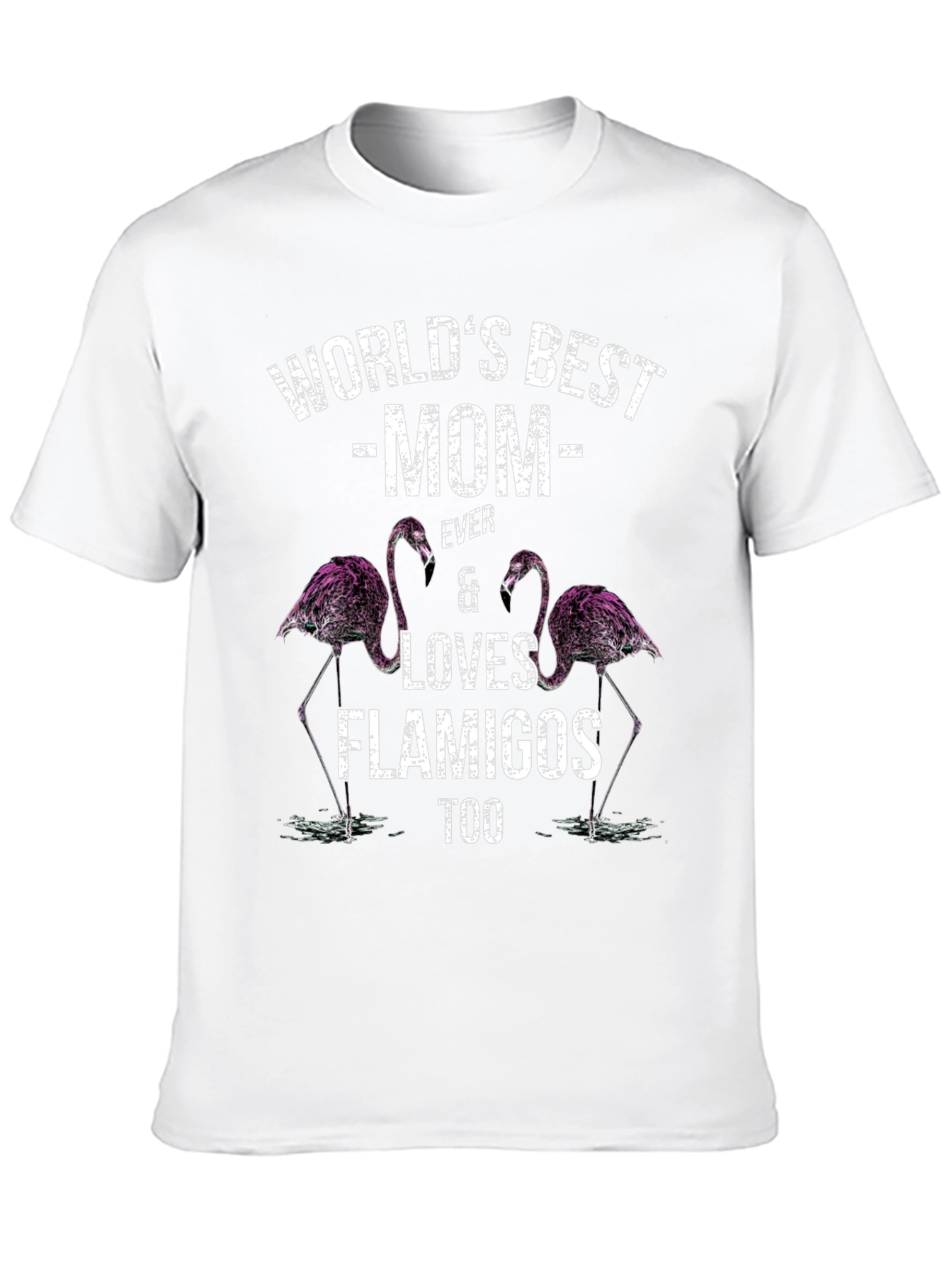 Black World's Best Mom Flamingo Graphic T-Shirt view 10