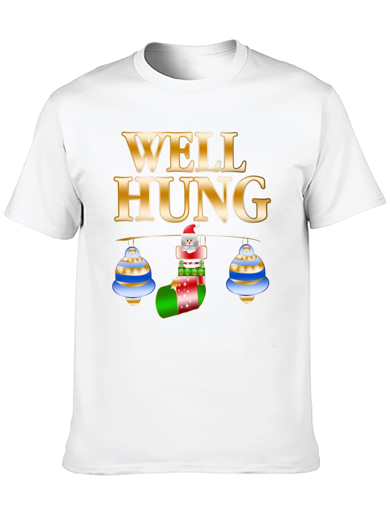 Black Well Hung Santa Christmas T-Shirt view 10