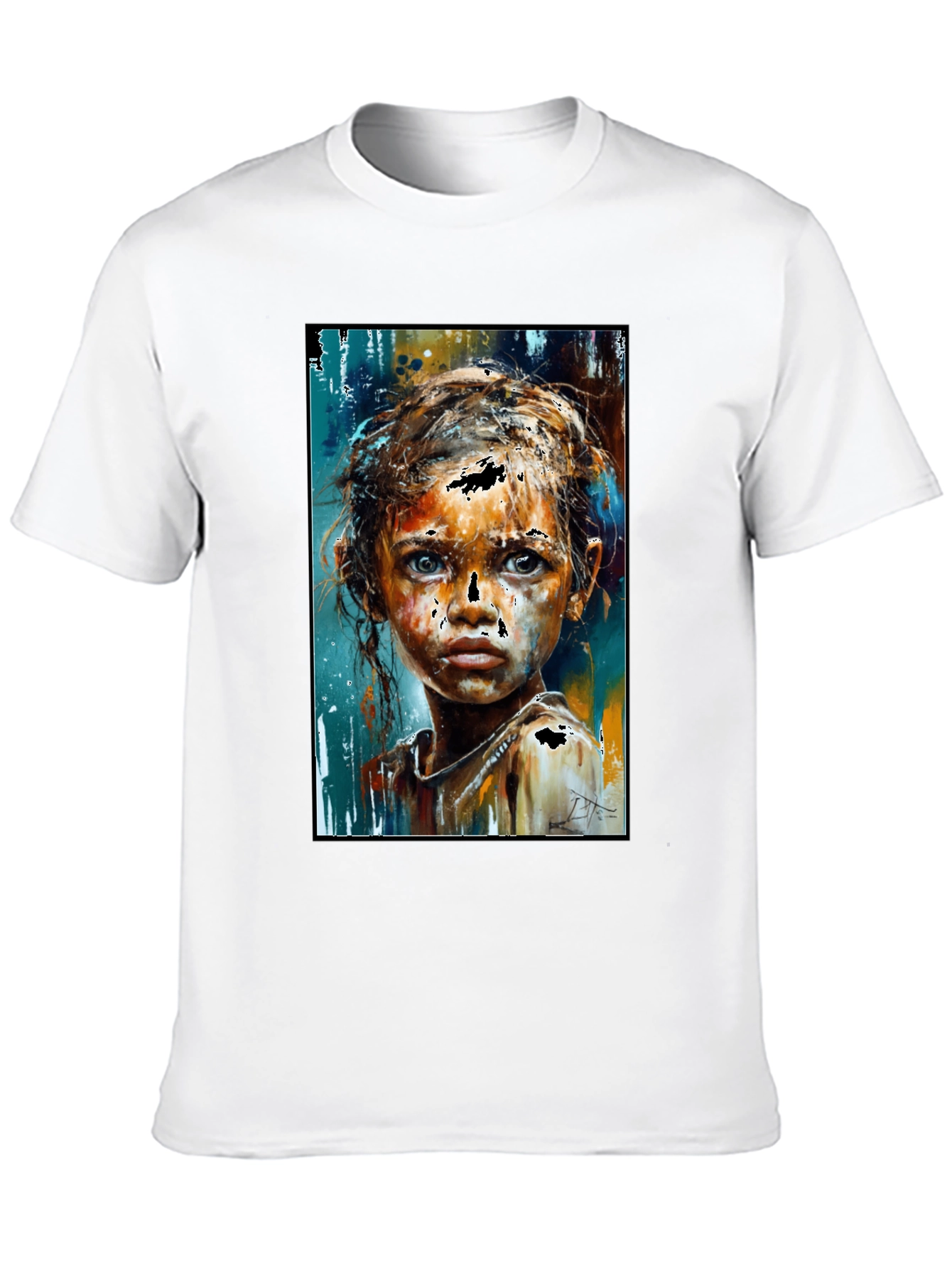 Black Expressive Portrait Graphic Black T-Shirt view 10