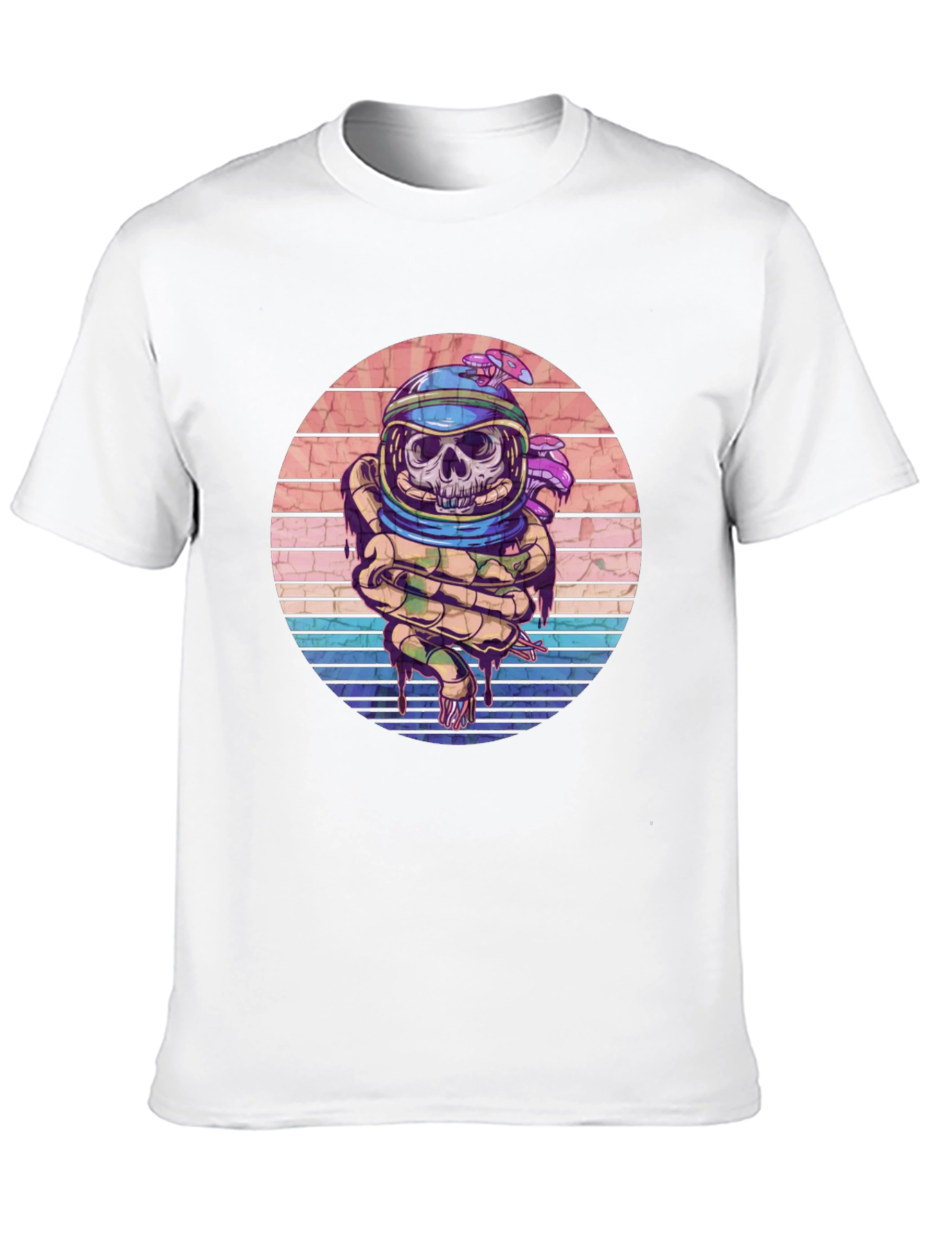 Black Retro Skull Astronaut Graphic Tee view 10