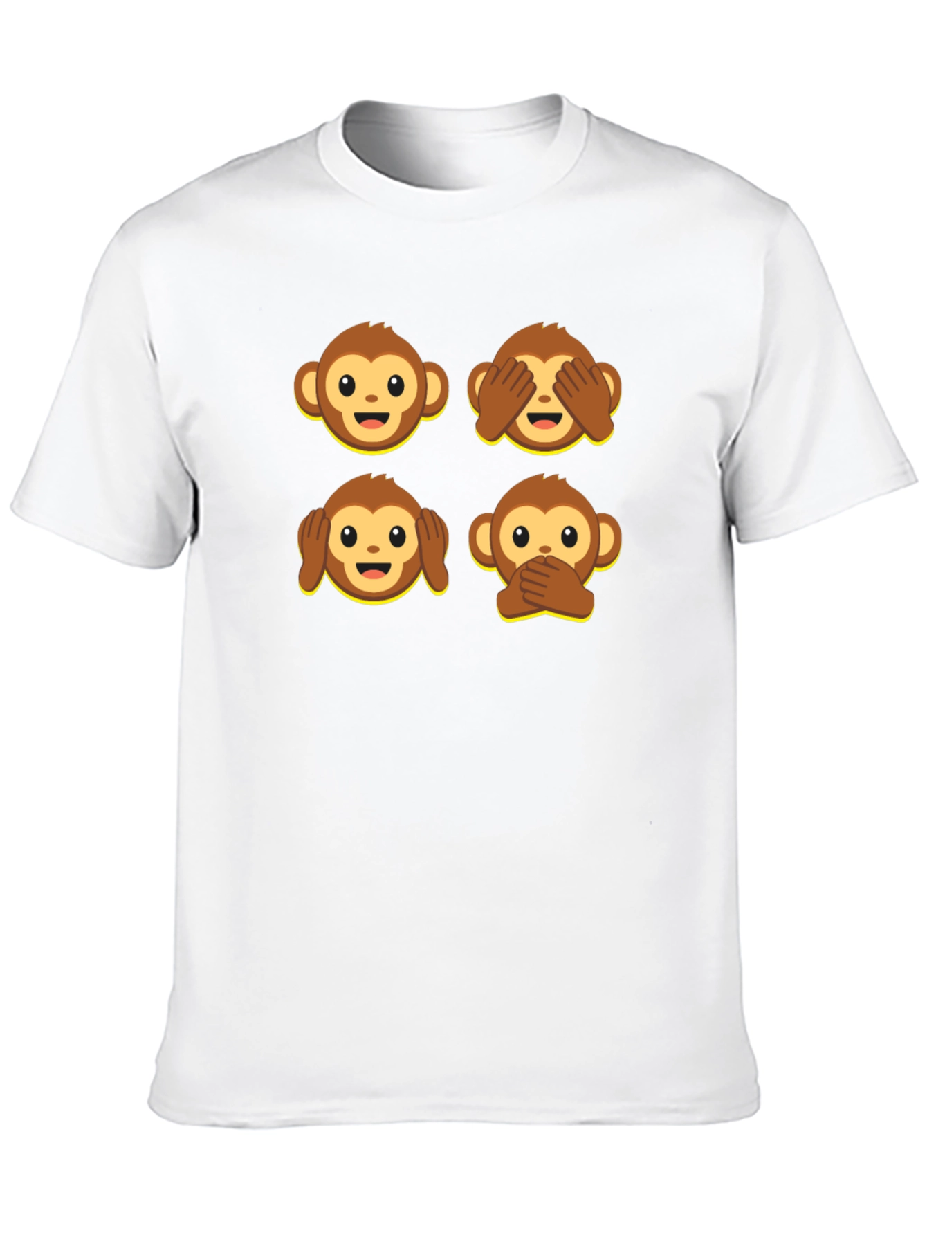 Emoji Monkey Graphic Tee - Hear, See, Speak No Evil T-Shirt - 10