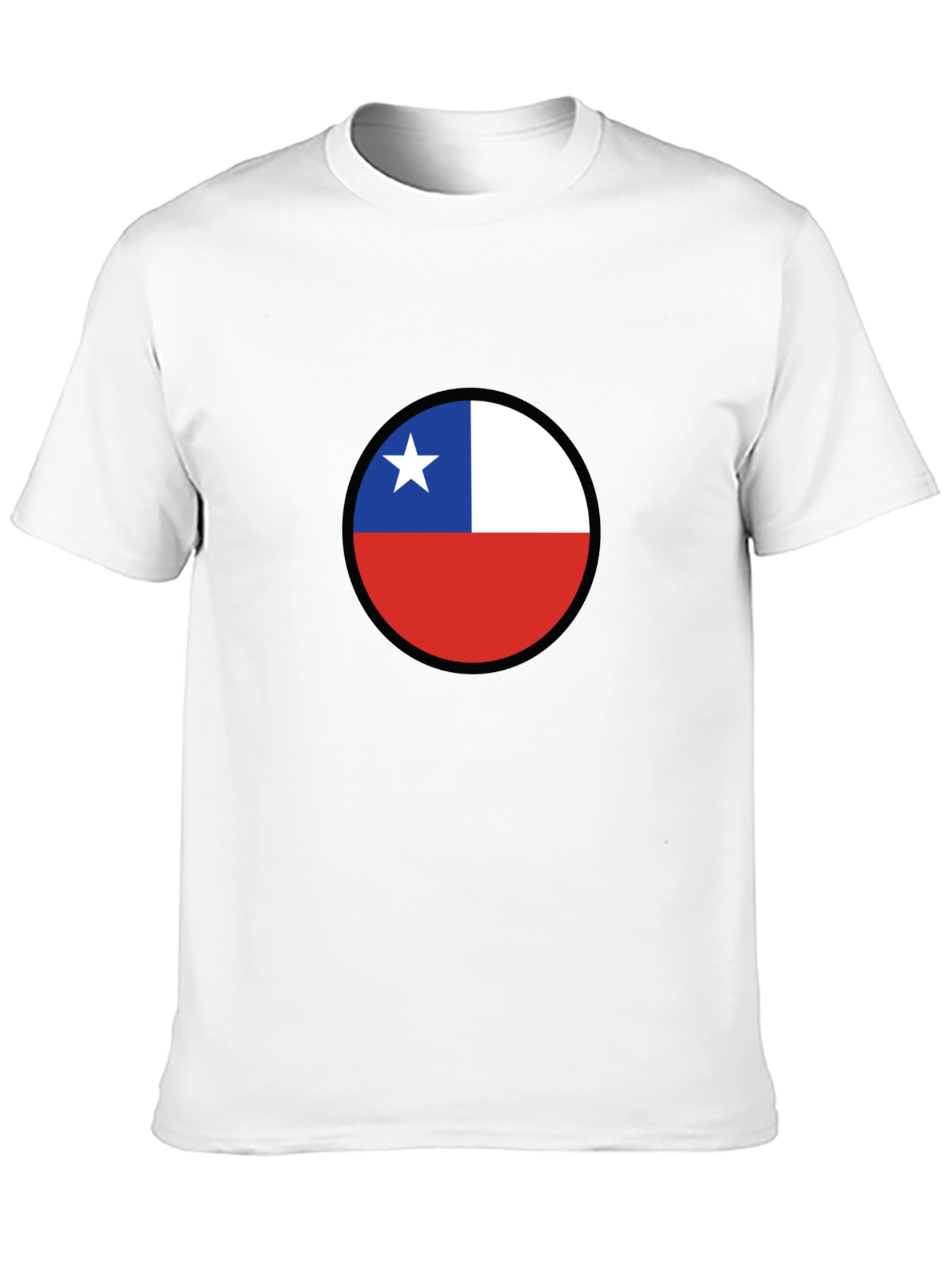 Black Chile Flag Circle Black T-Shirt view 10