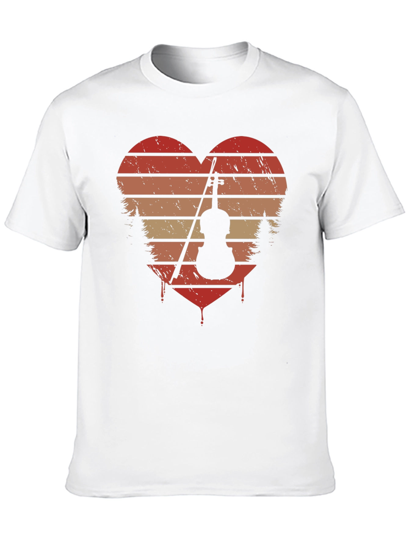Black Vintage Violin Heart T-Shirt - Music Lover Tee view 10