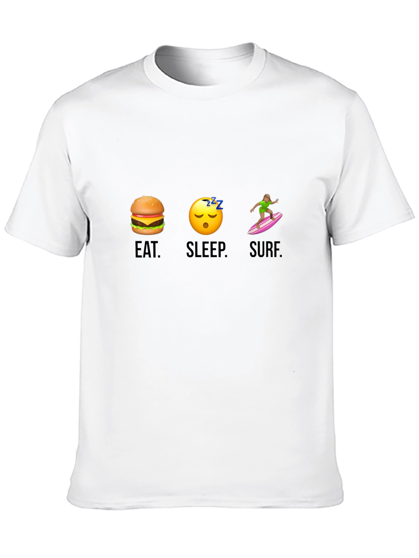 Black Eat Sleep Surf Graphic Tee - Black Cotton T-Shirt view 10