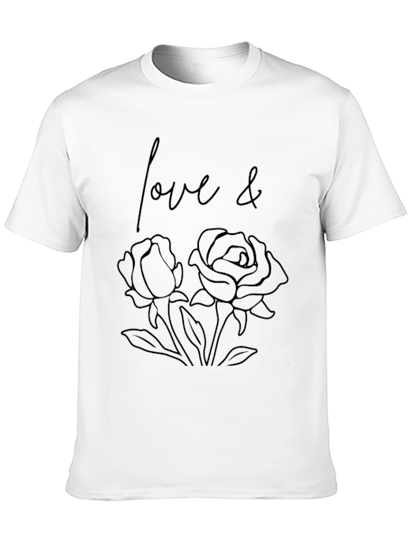 Black Love & Roses Graphic Tee - Stylish Black T-Shirt view 10