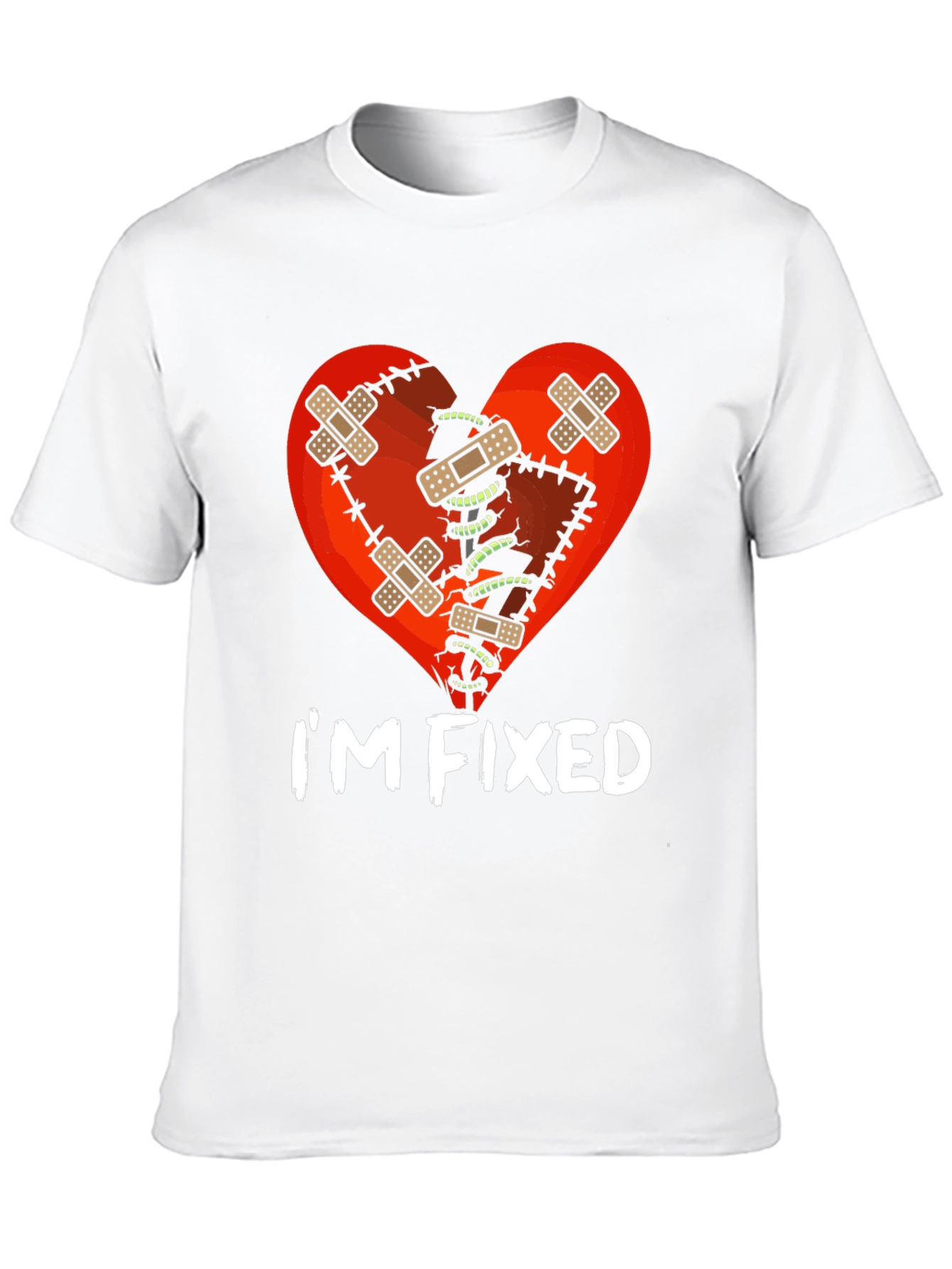 Black I'm Fixed Broken Heart T-Shirt view 10