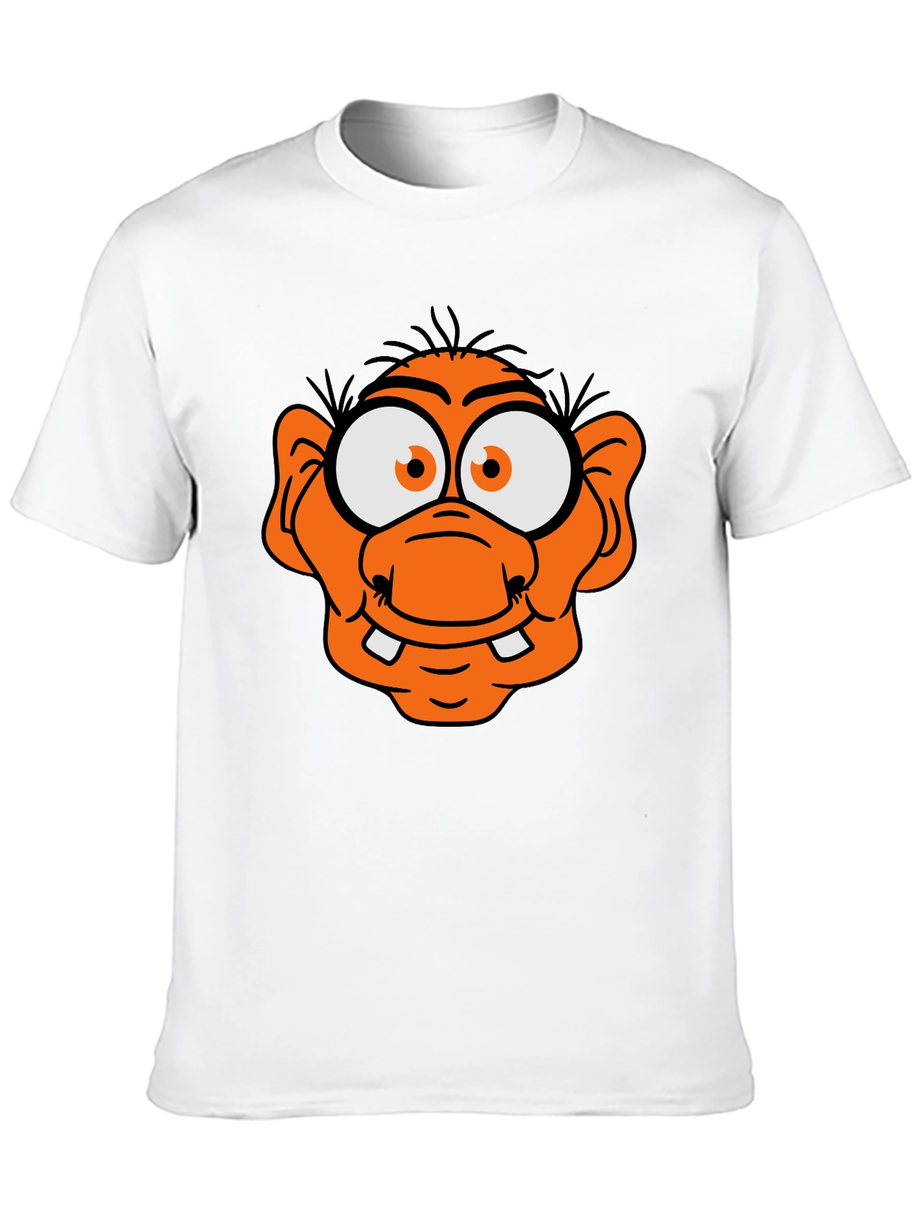 Black Funny Orange Cartoon Character Graphic Tee view 10
