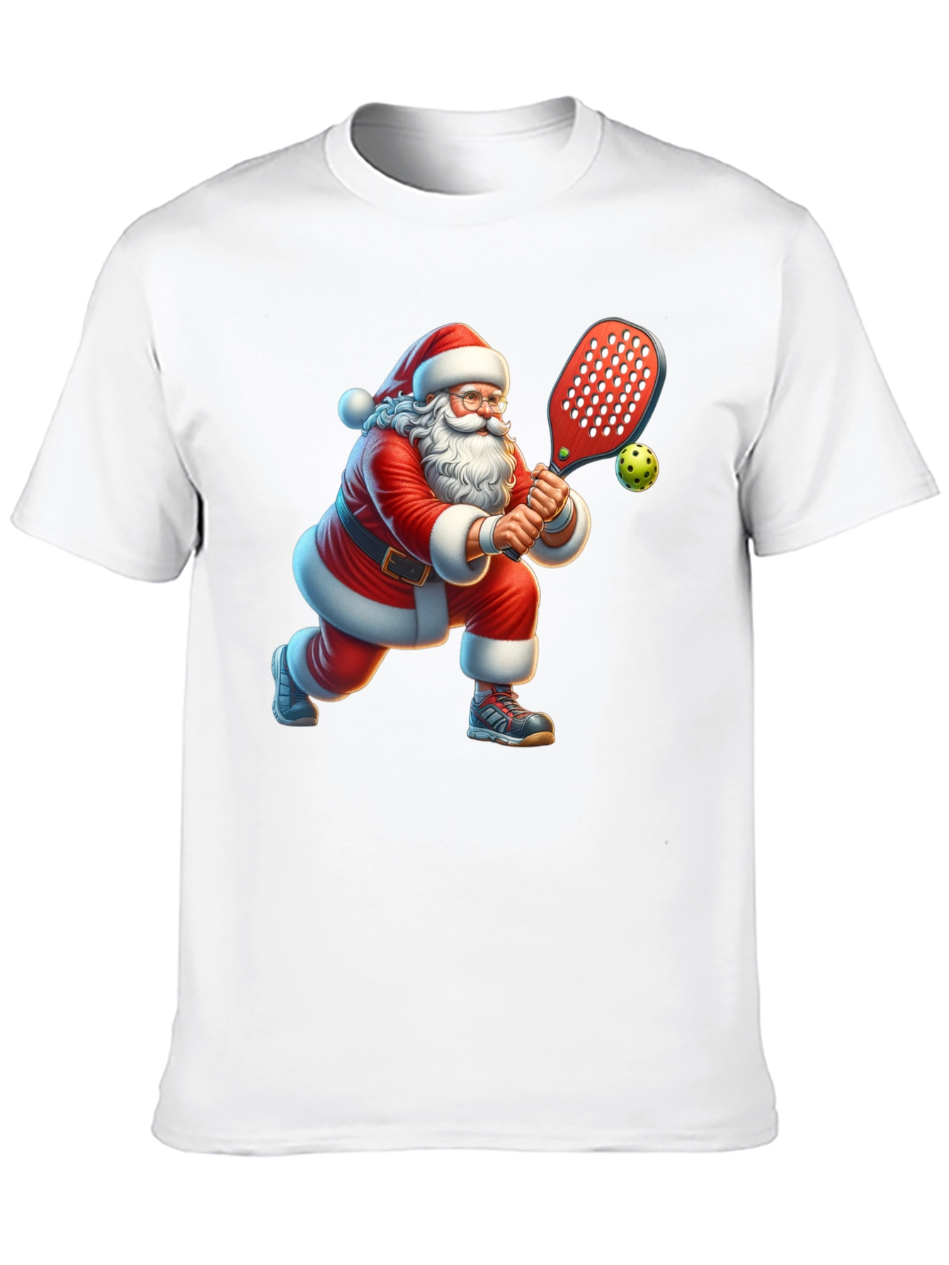 Black Santa Pickleball T-Shirt view 10