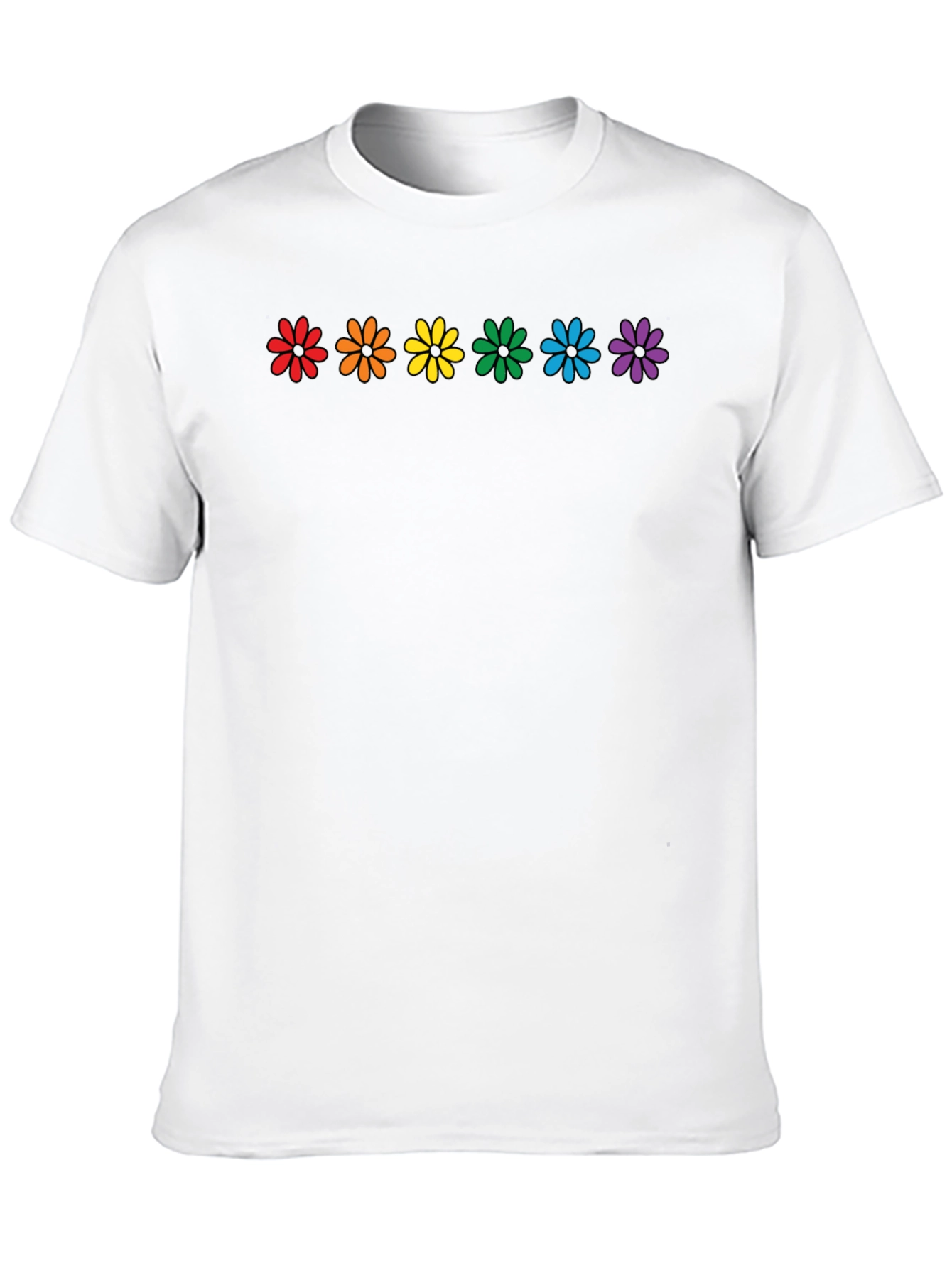 Black Rainbow Flower Power T-Shirt view 10