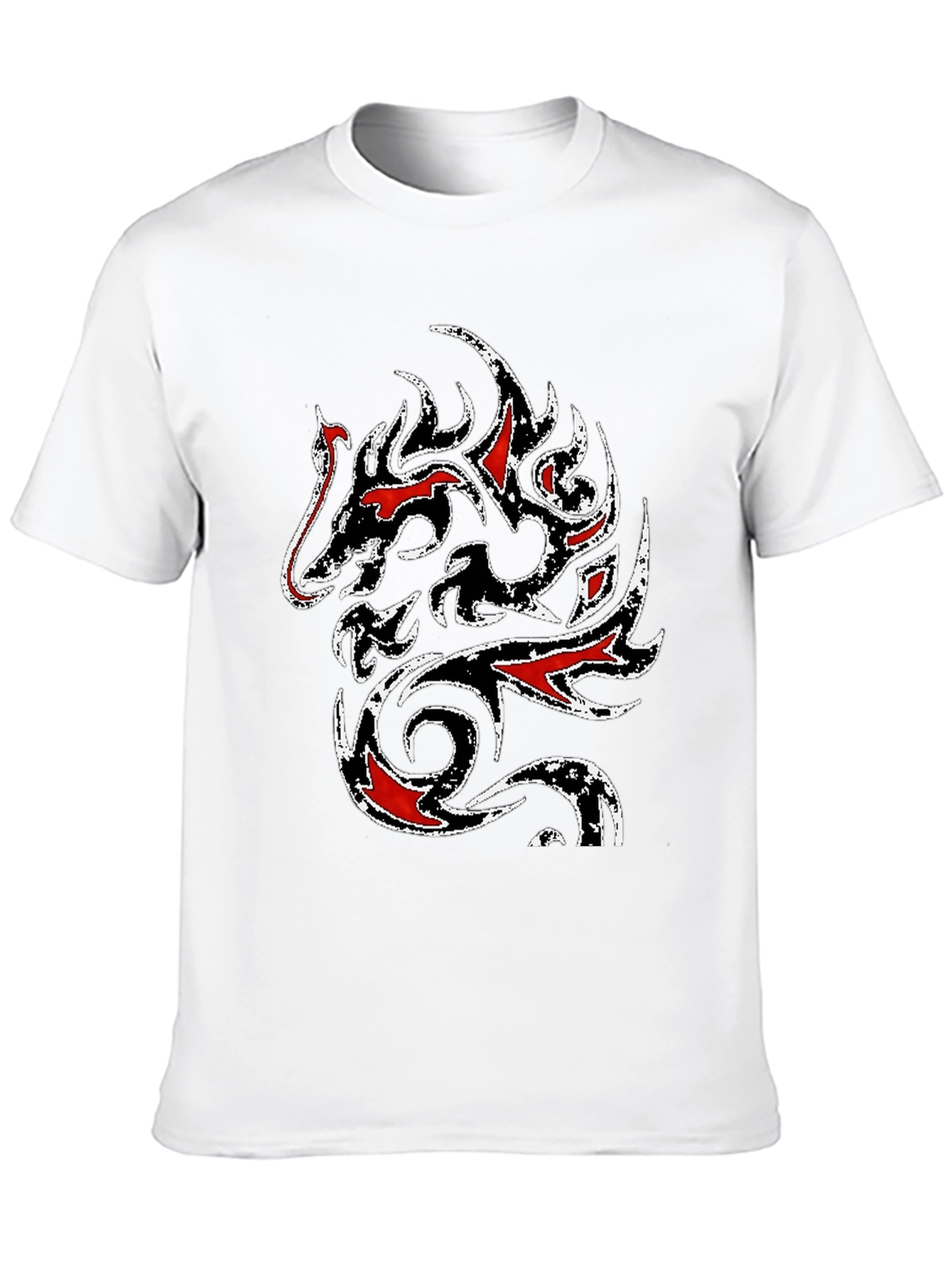 Black Tribal Dragon Graphic T-Shirt - Black view 10