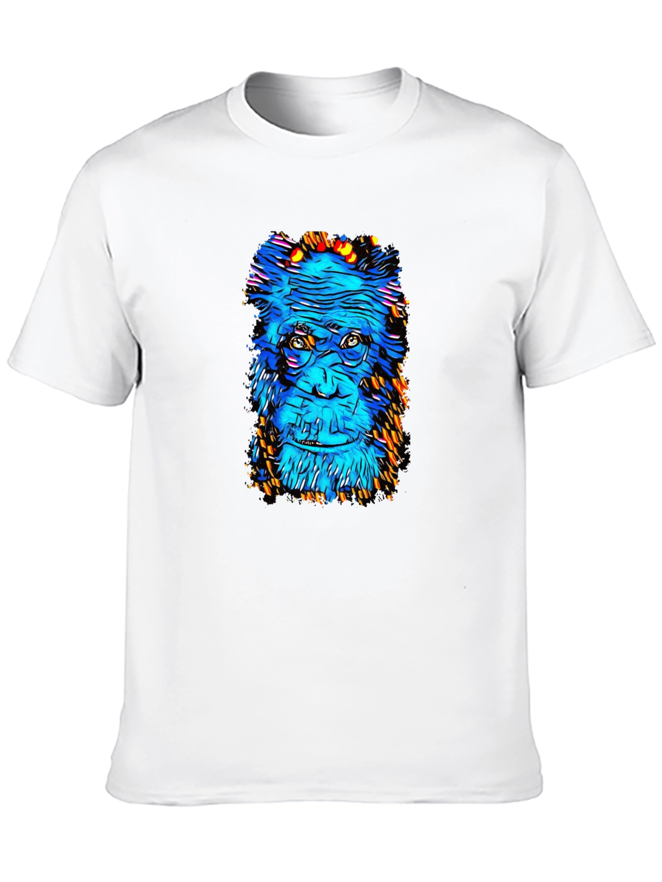 Black Abstract Gorilla Face Graphic T-Shirt view 10