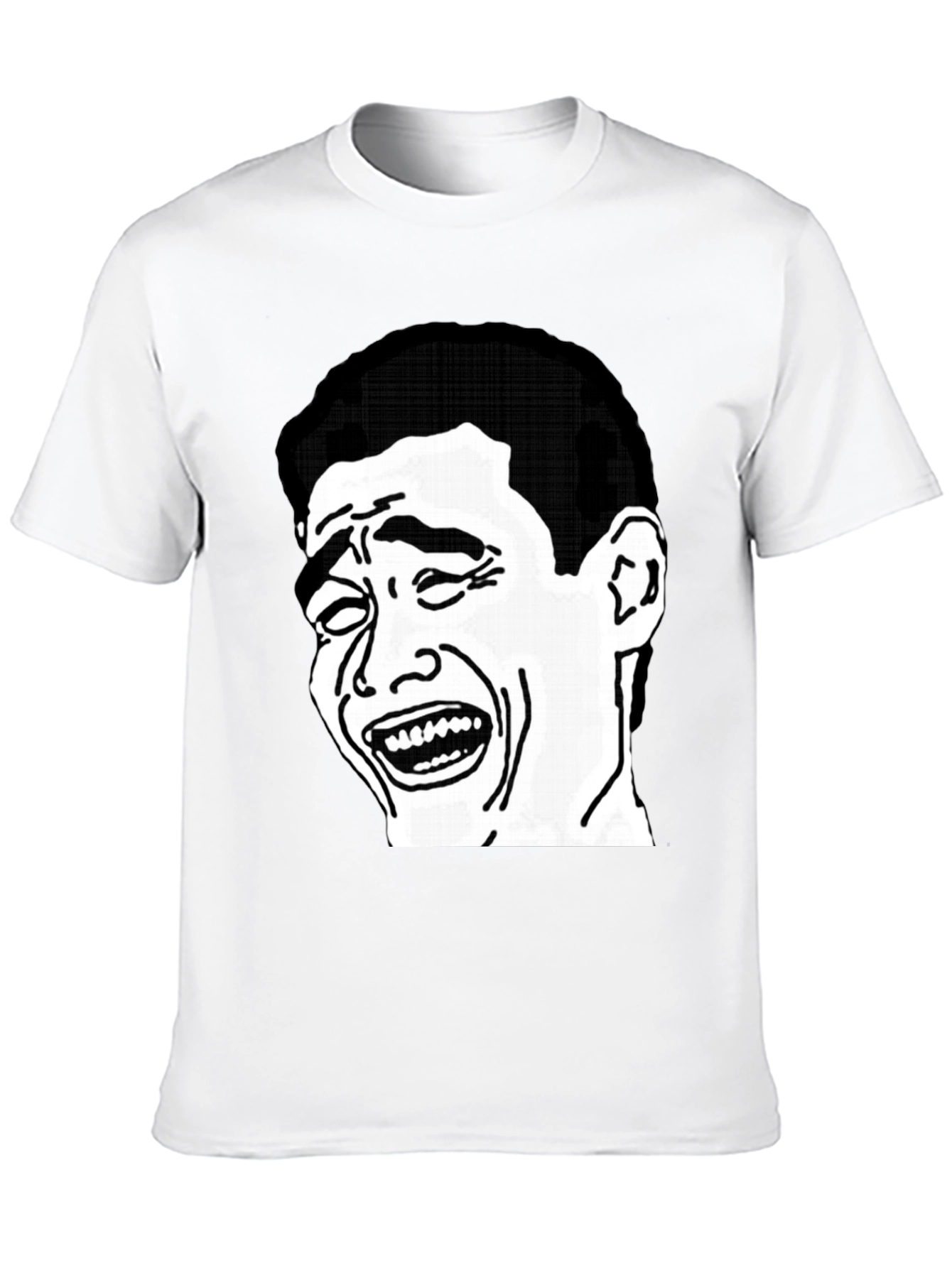 Black Laughing Face Graphic Tee - Black Cotton Blend T-Shirt view 10