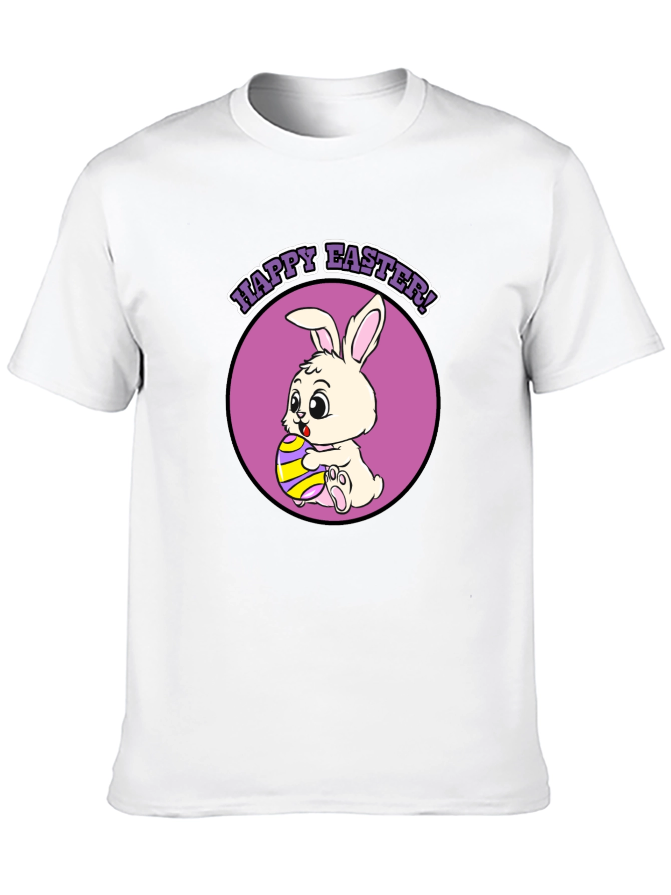 Black Happy Easter Bunny T-Shirt - Cute Holiday Tee view 10