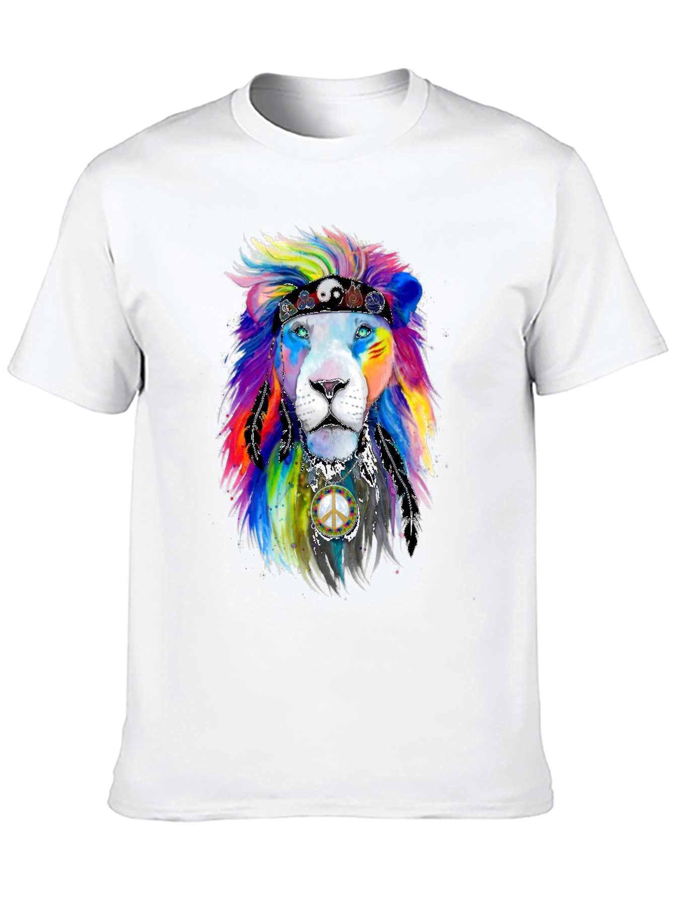Black Rainbow Lion Graphic Tee view 10
