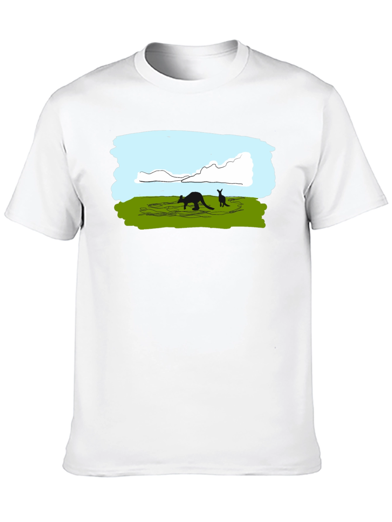 Black Kangaroo Silhouette Graphic Tee - Black view 10