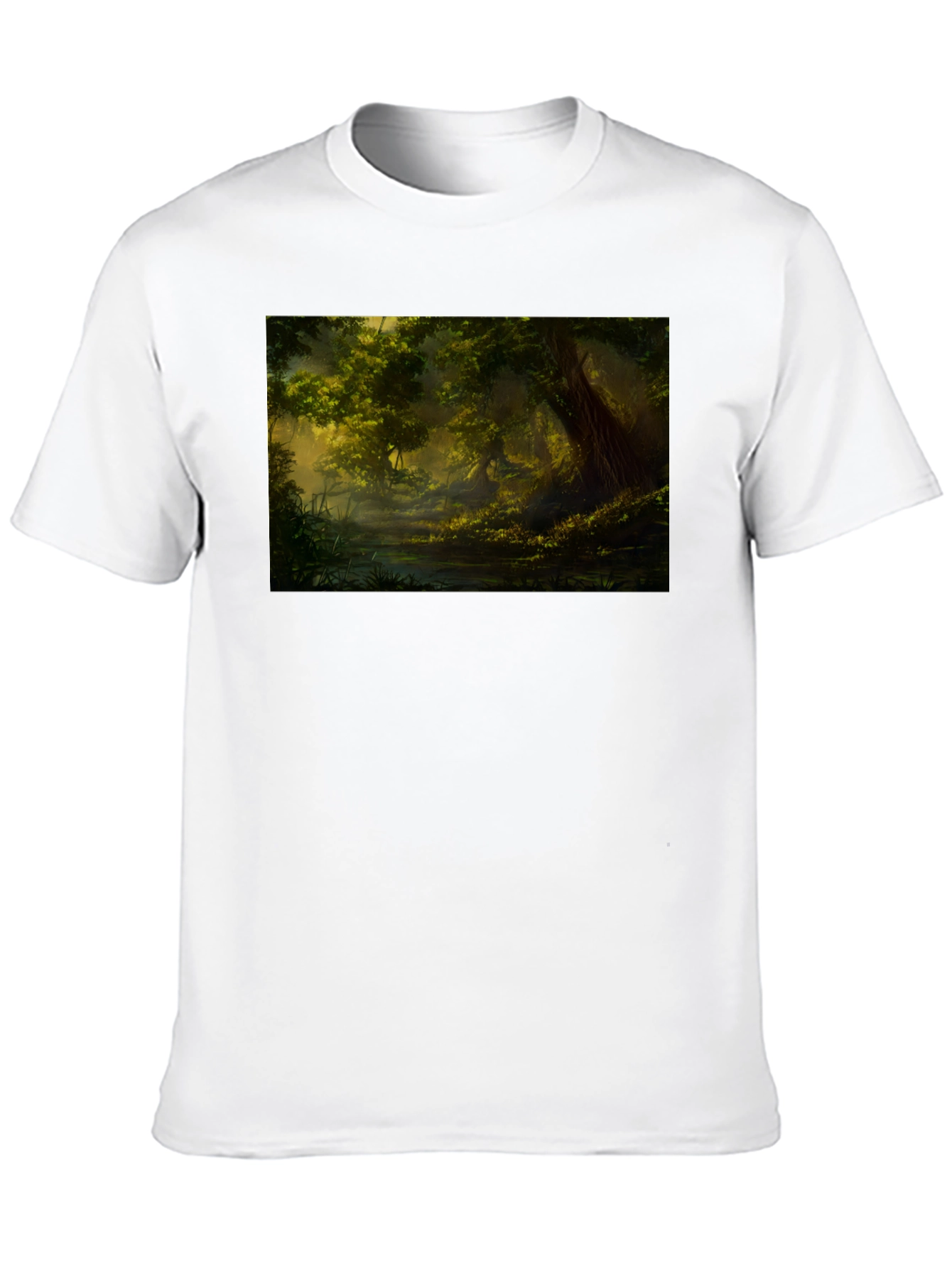 Black Mystical Forest Graphic Tee - Black Cotton Blend view 10