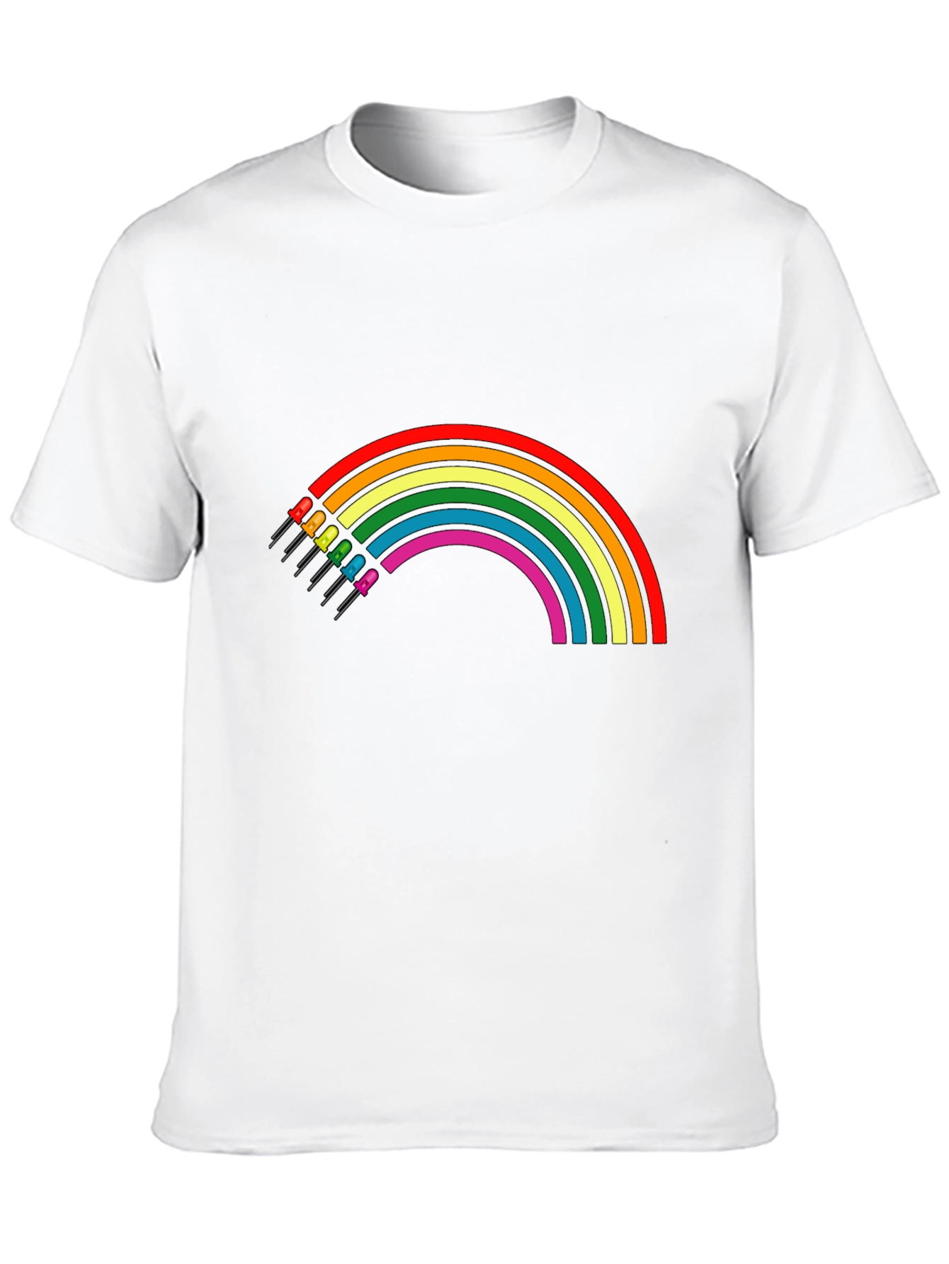 Black Rainbow LED T-Shirt - Black Cotton Blend view 10