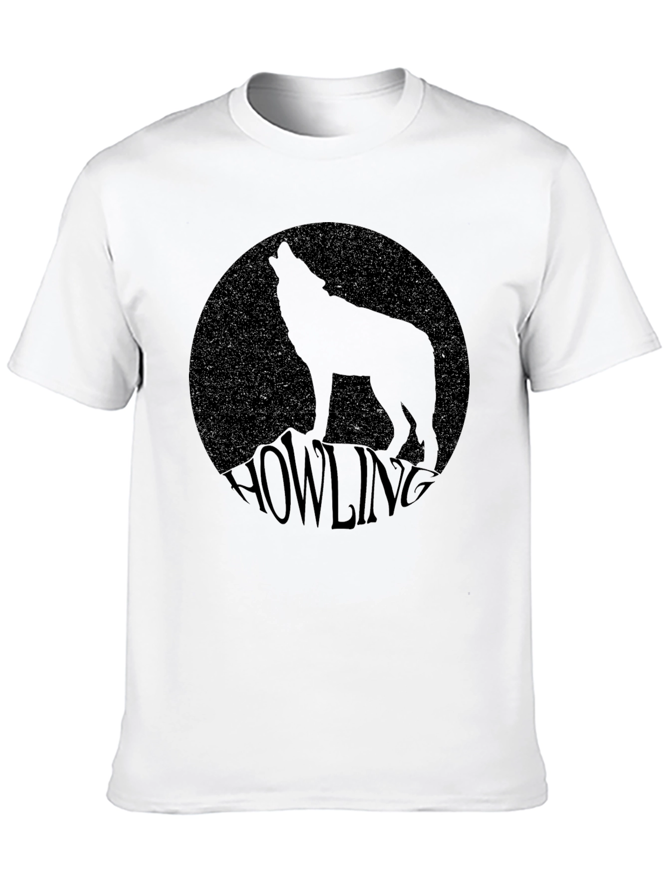 Black Howling Wolf Graphic Tee - Black view 10