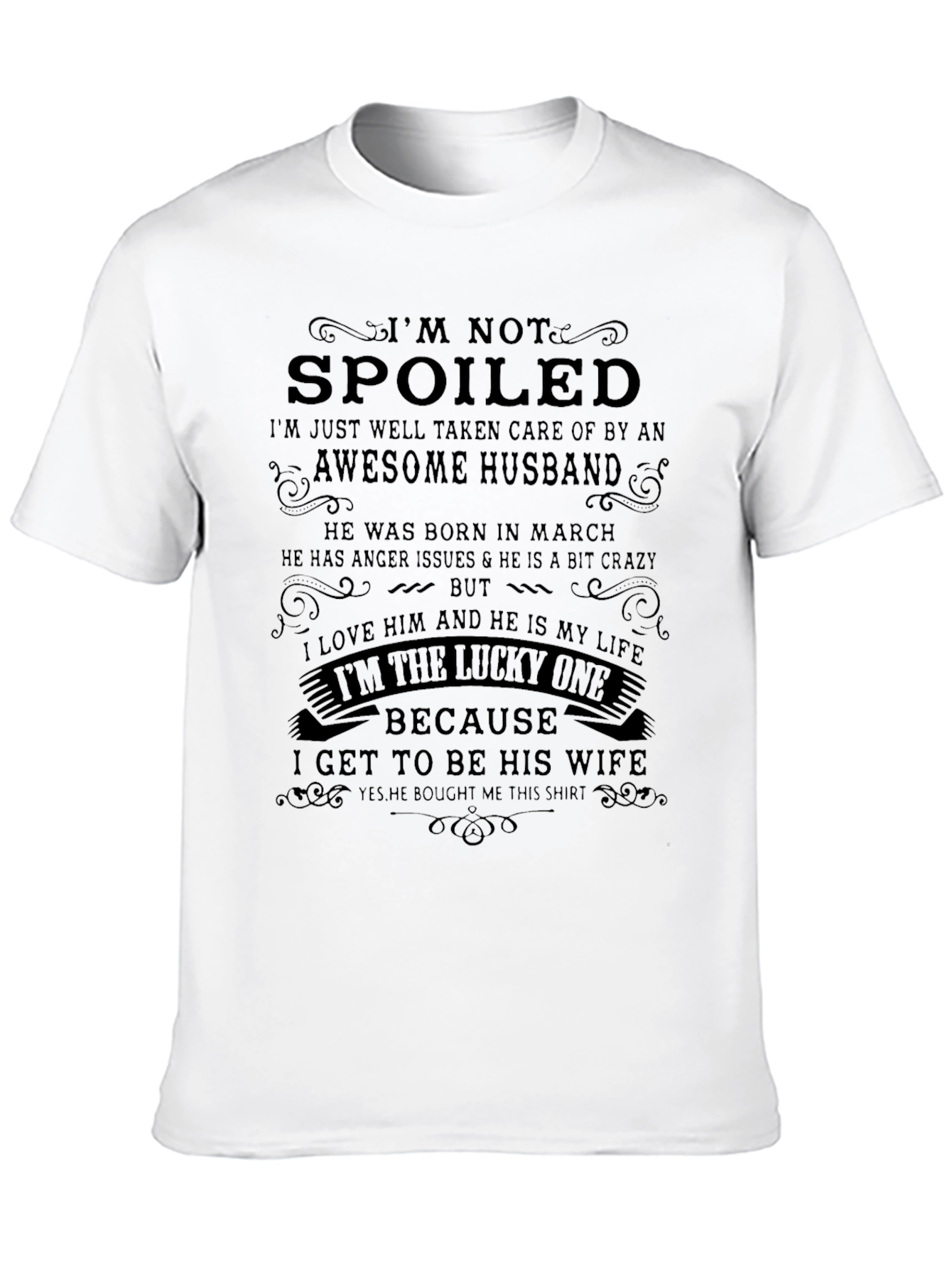 Black Spoiled Wife, Awesome Husband T-Shirt view 10