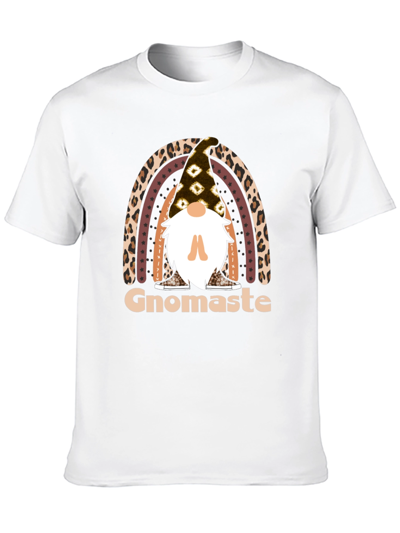 Black Gnomaste T-Shirt - Yoga Gnome Rainbow Tee view 10