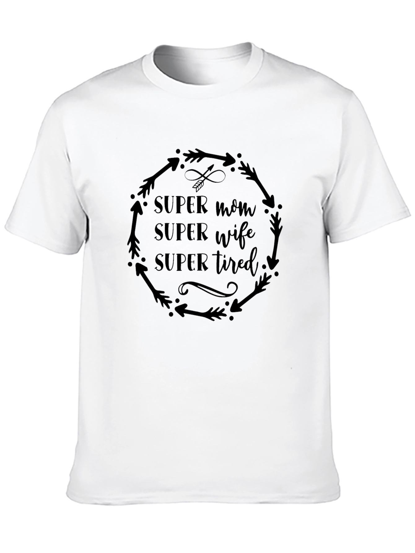 Black Super Mom Wife Tired Graphic T-Shirt view 10