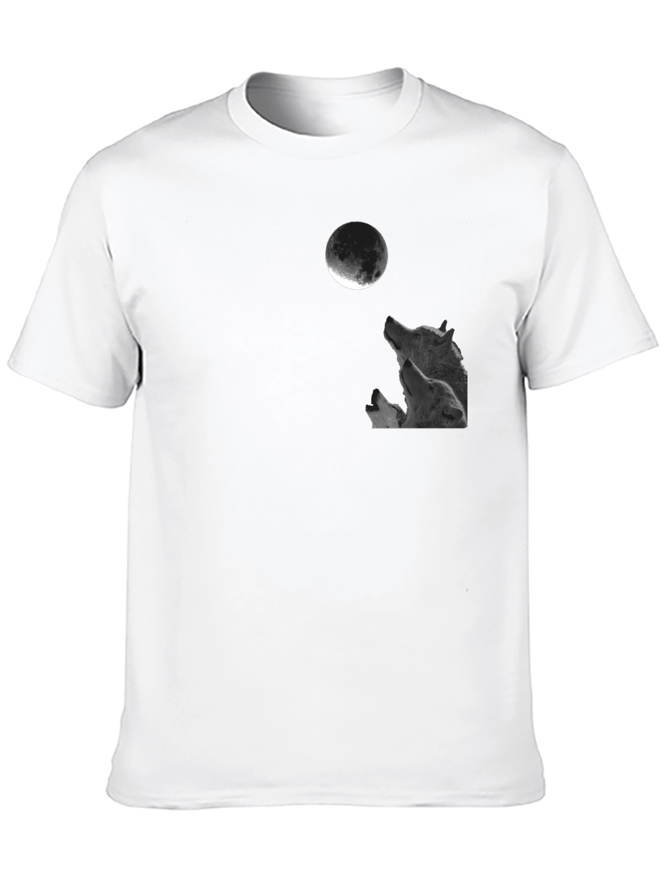 Black Wolf Moon Graphic Tee - Black Cotton T-Shirt view 10