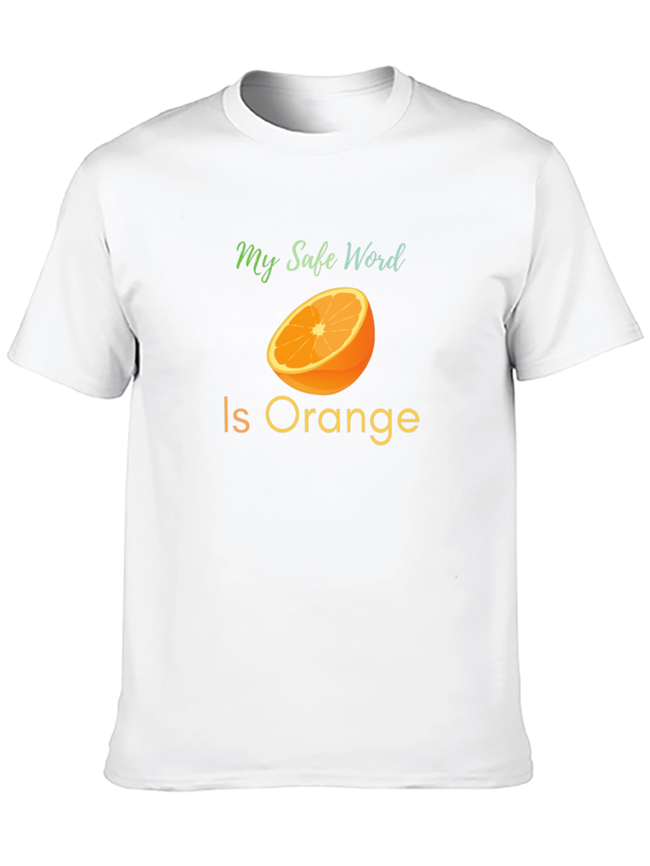 Black Safe Word Orange T-Shirt - Funny Fruit Design view 10