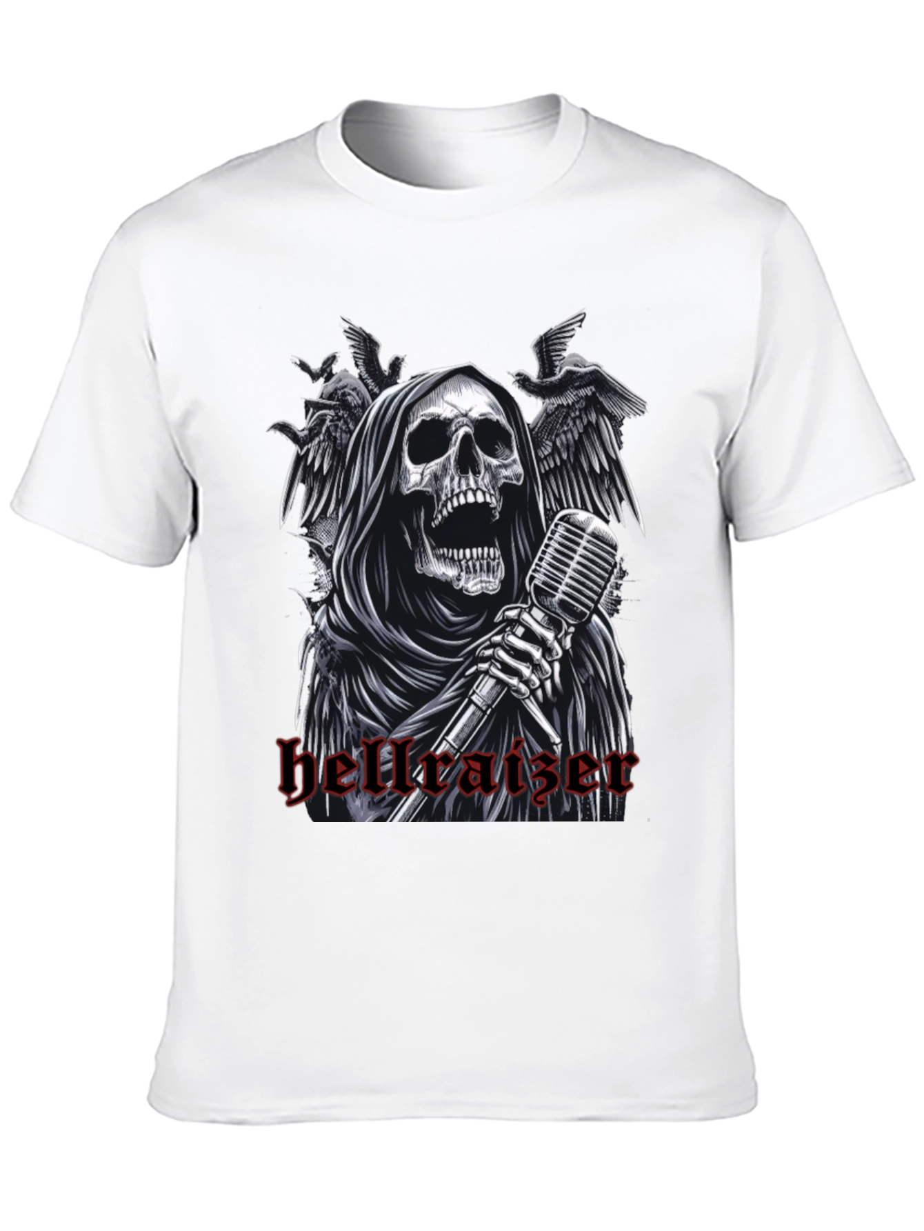 Black Hellraiser Grim Reaper Graphic Tee - Rock Concert Style view 10