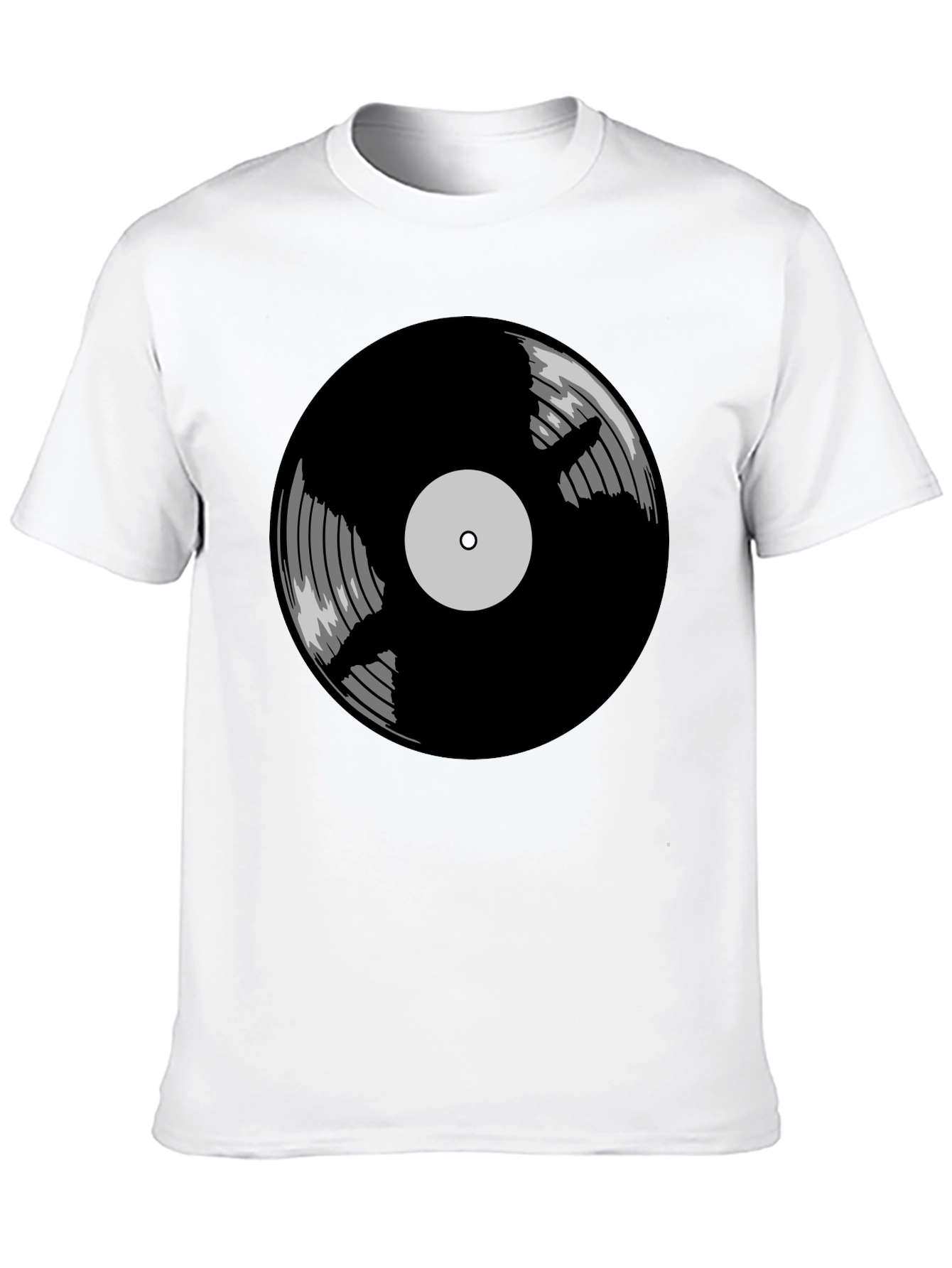 Black Vinyl Record Graphic Tee - Classic Music Style view 10