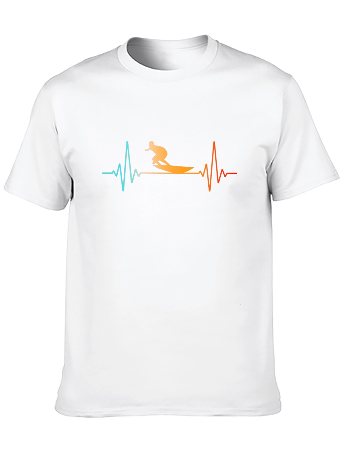 Surfing Heartbeat Black T-Shirt - 10