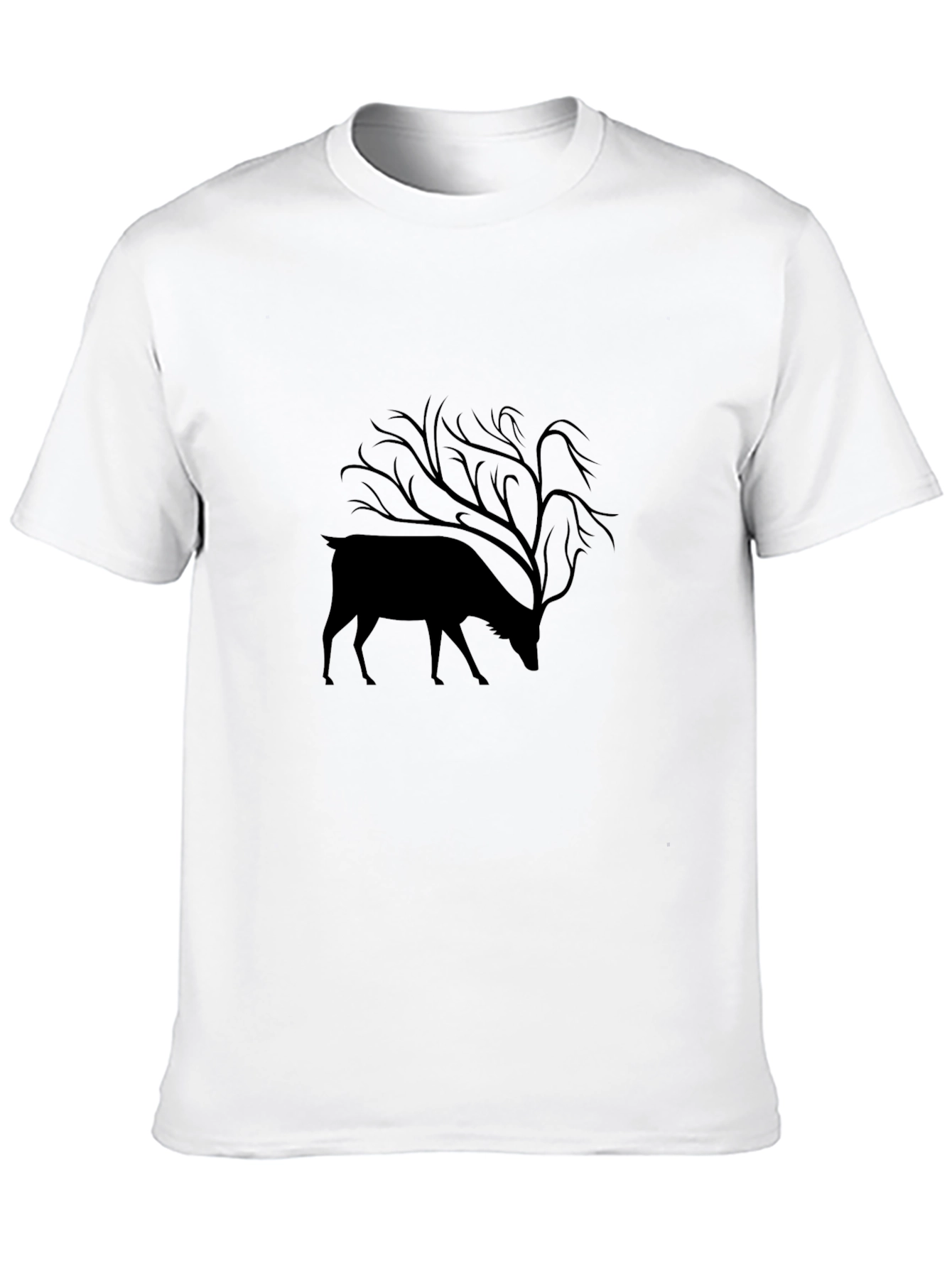 Black Nature Deer Tree T-Shirt - Stylish Graphic Tee view 10