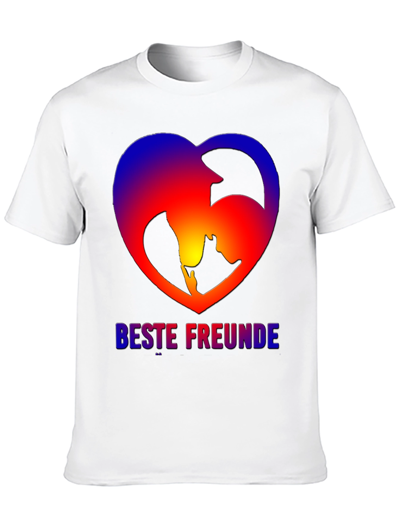 Black Best Friends Dog & Owner Heart T-Shirt view 10