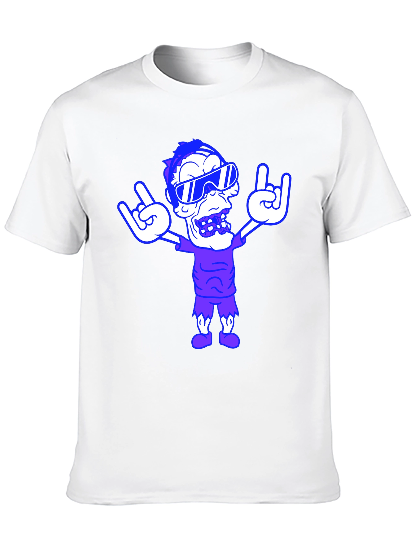 Black Rock On Cartoon Graphic Tee - Black view 10