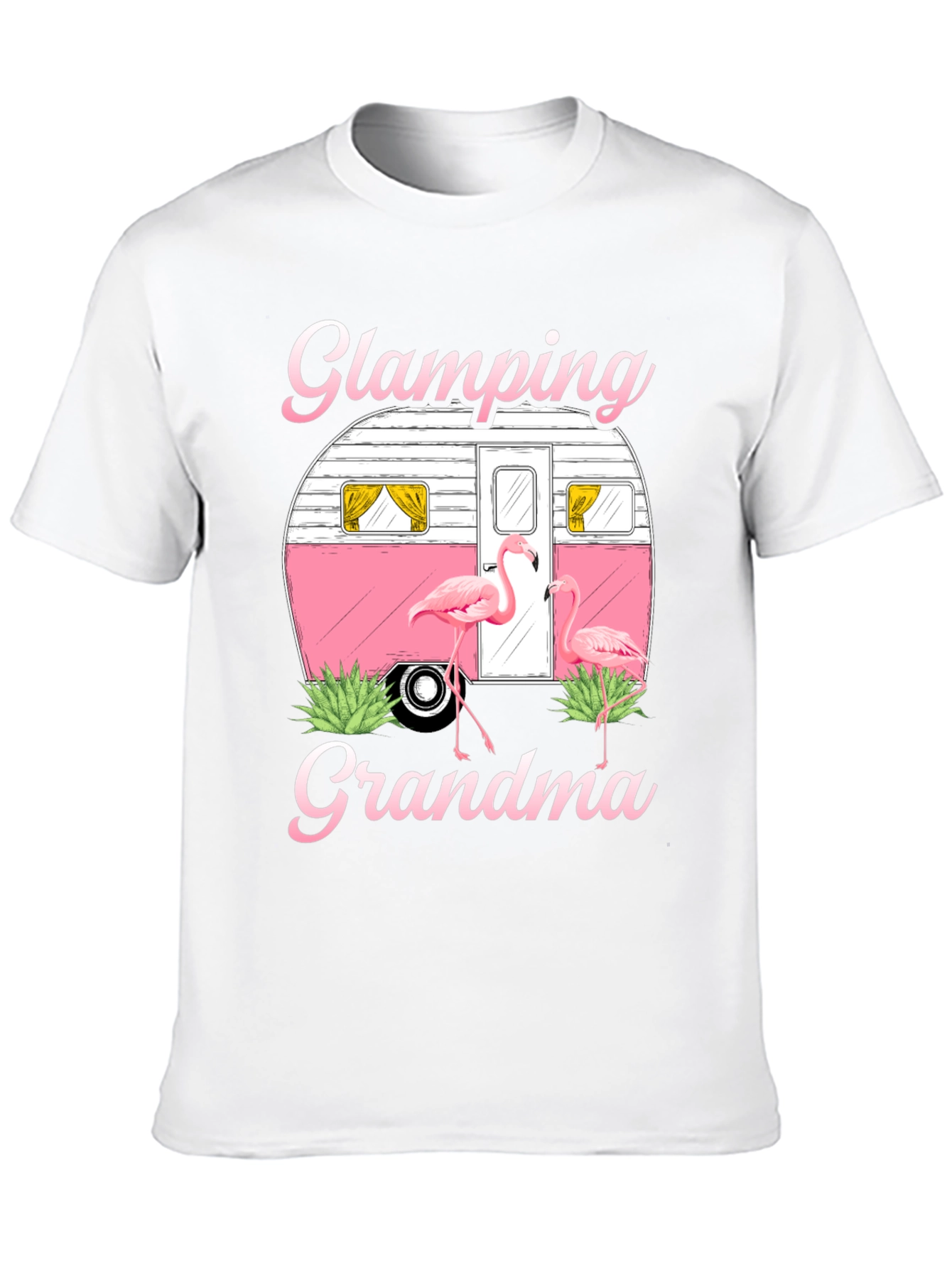 Black Glamping Grandma Flamingo T-Shirt view 10