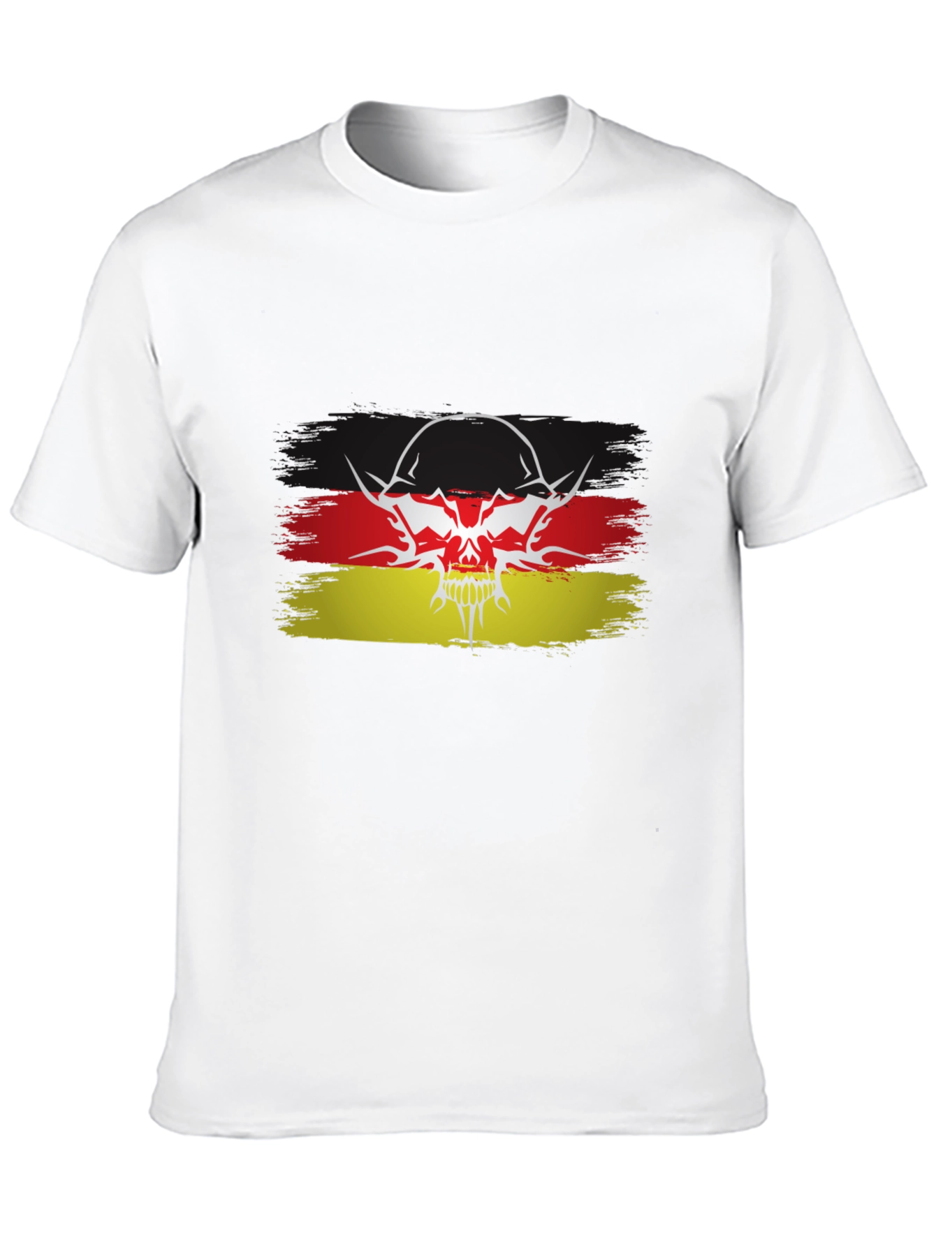 Black German Flag Skull Graphic Black T-Shirt view 10