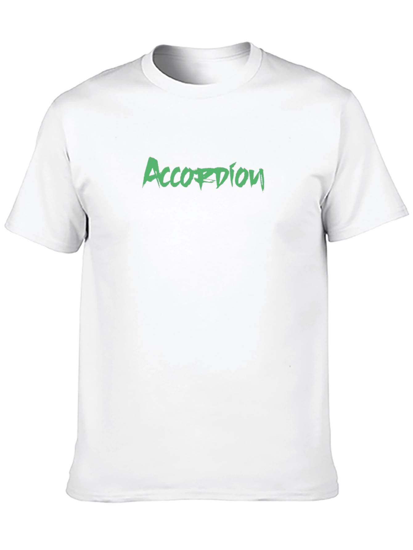Black Accordion Tee - Green Graphic on Black Cotton view 10