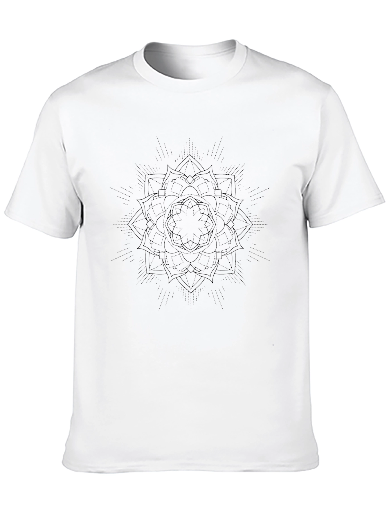 Black Men's Black Mandala Graphic Tee - Casual Comfort view 10