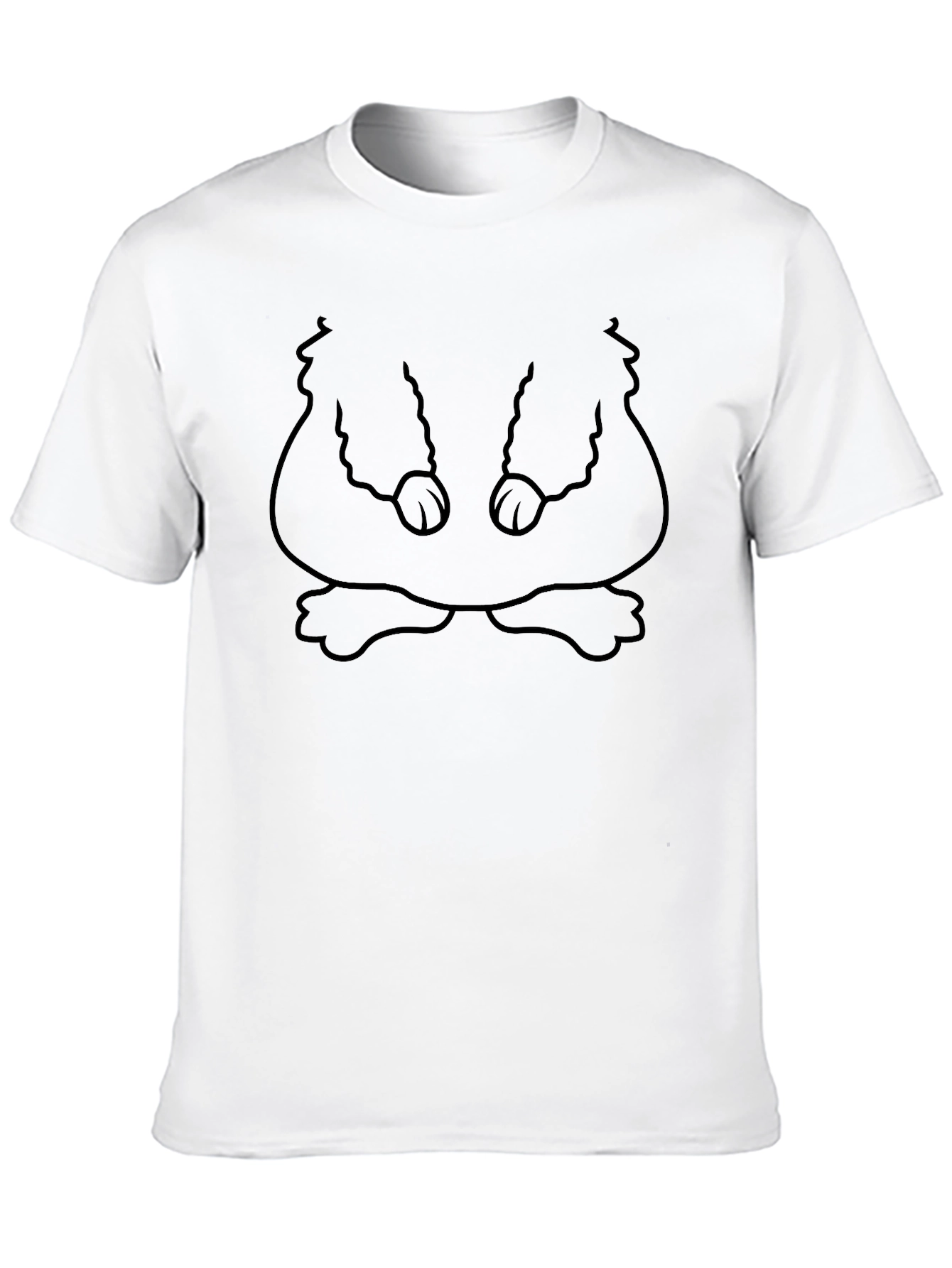Black Cartoon Monster Outline Black T-Shirt view 10