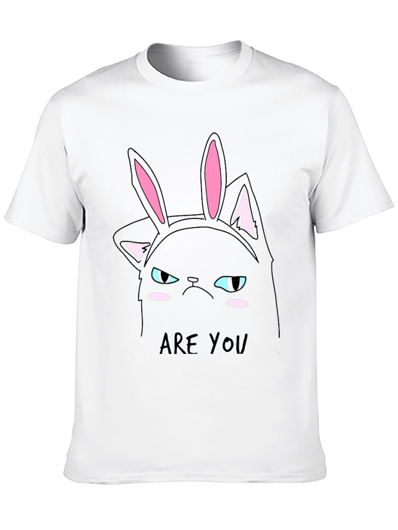 Black Grumpy Cat Bunny Ears T-Shirt - Men's Black Tee view 10