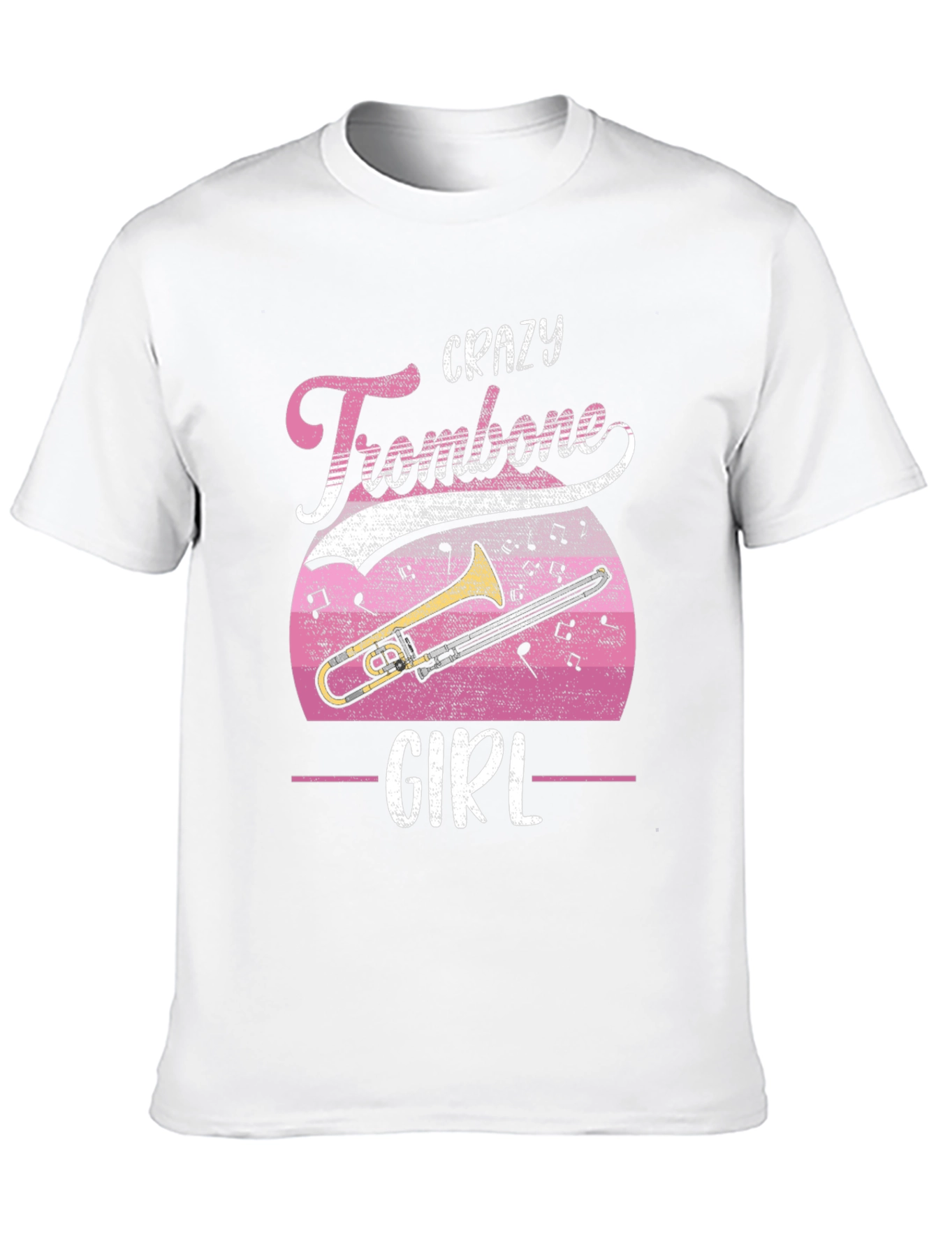 Black Crazy Trombone Girl T-Shirt - Music Lover Tee view 10