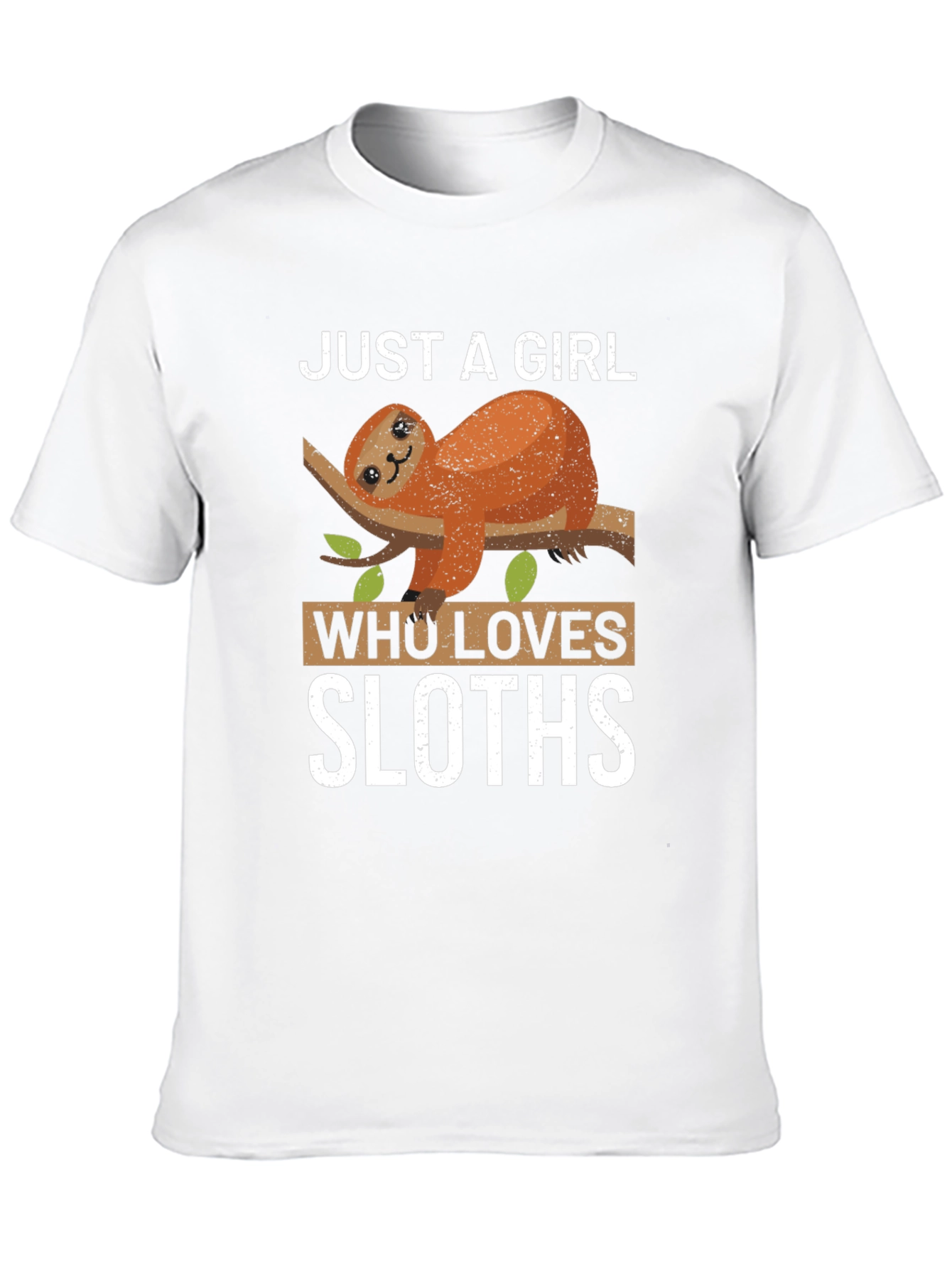 Black Just a Girl Who Loves Sloths T-Shirt view 10