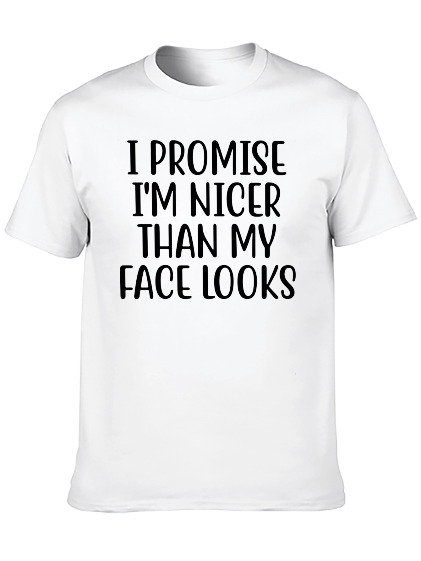 Black Funny Graphic Tee: I Promise I'm Nicer T-Shirt view 10