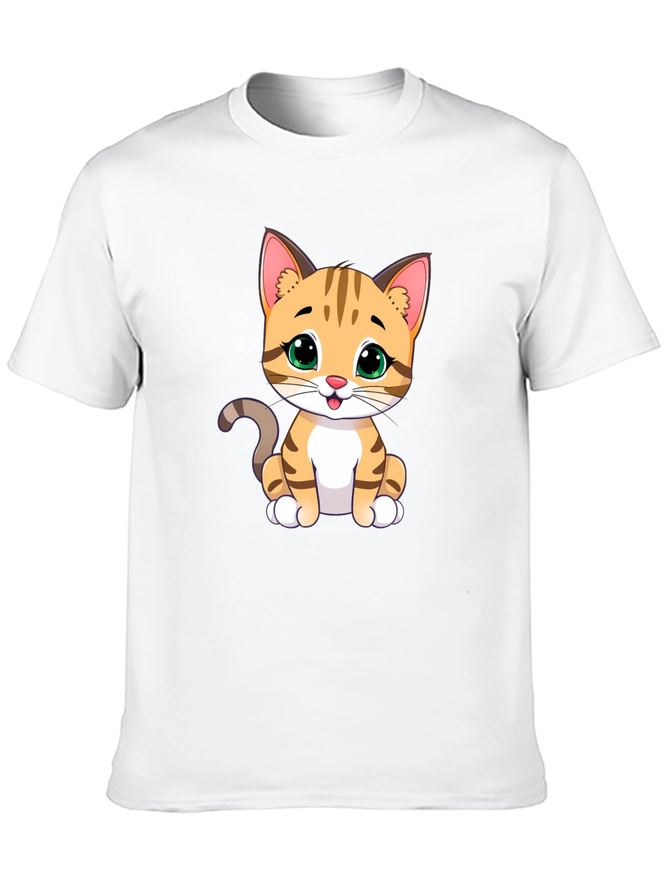 Black Cute Cartoon Cat Graphic T-Shirt view 10