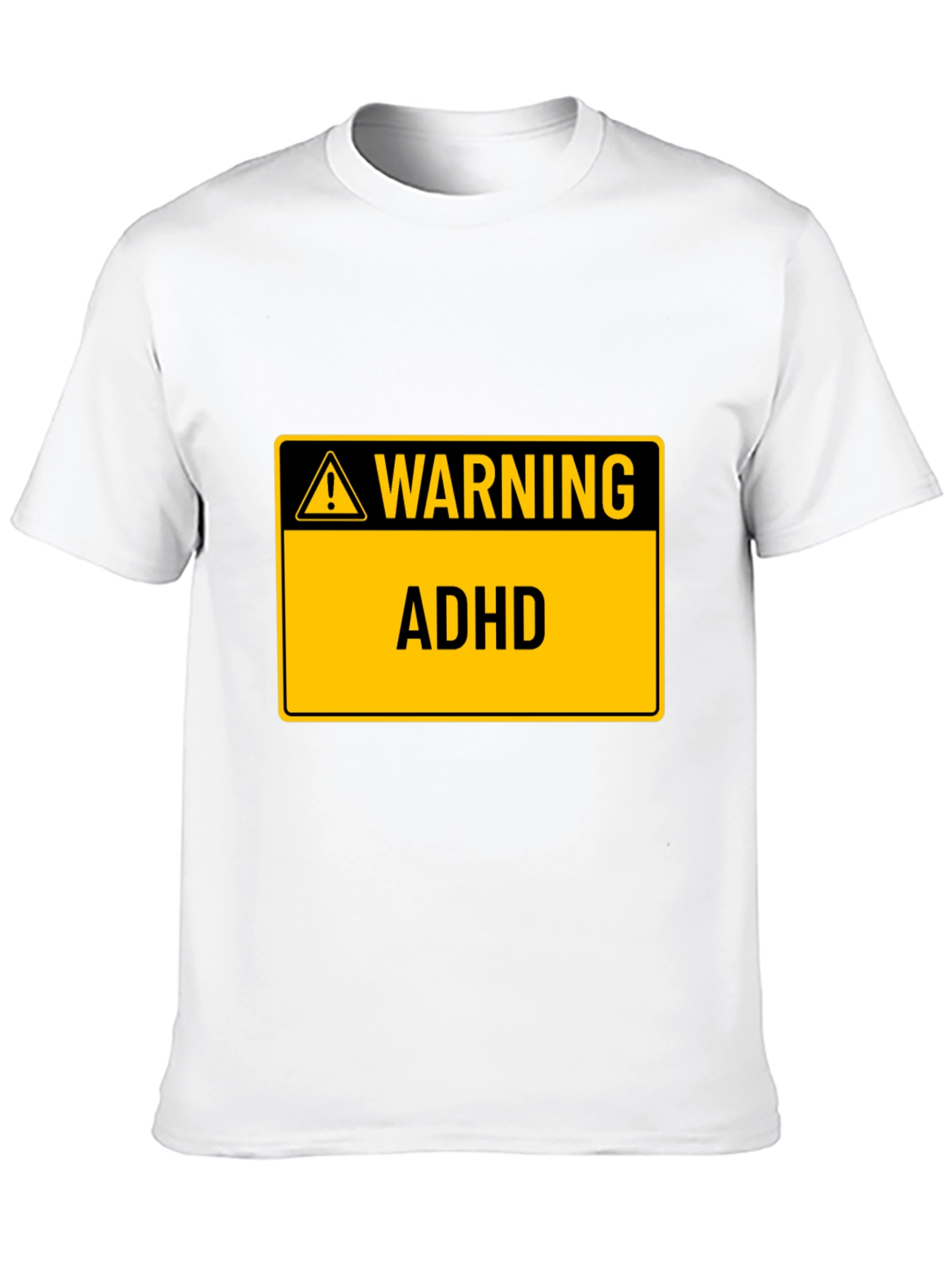 Black Warning ADHD Black T-Shirt view 10